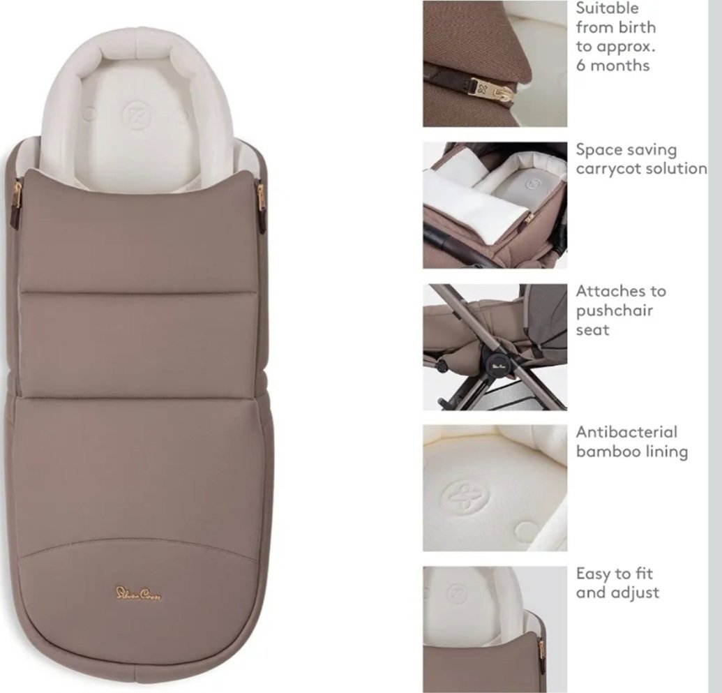 Silver Cross Newborn Pod Footmuff in Taupe, Silver Cross, One Size, Excellent condition — preloved on SilentSale®