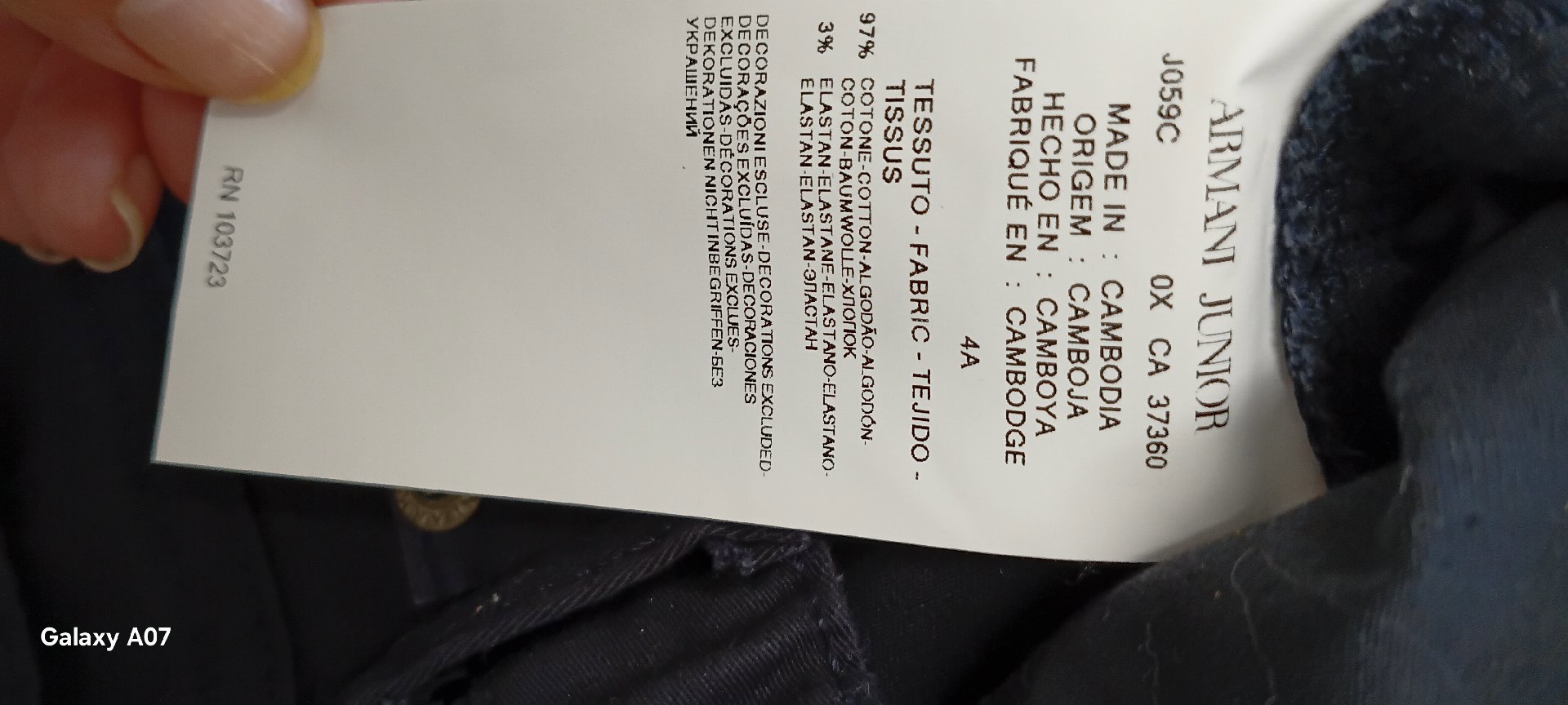 Armani Junior Black Jeans Trousers – Size 4A, Other, 4 years, Like New condition — preloved on SilentSale®