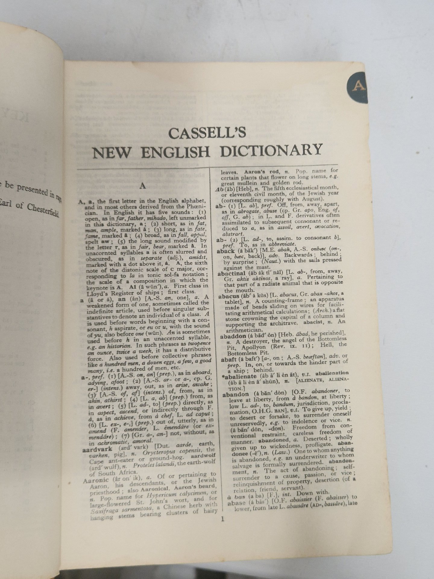 Hardcover book titled 'Cassell's New English Dictionary' edited by Ernest A. Baker, Baker, One Size, Good condition — preloved on SilentSale®