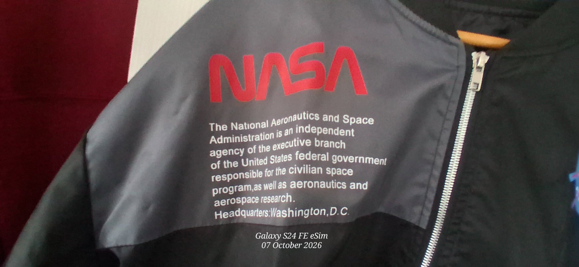 NASA Black Bomber Jacket with Patches and Orange Stripe 4XL, NASA, 4XL, Excellent condition — preloved on SilentSale®