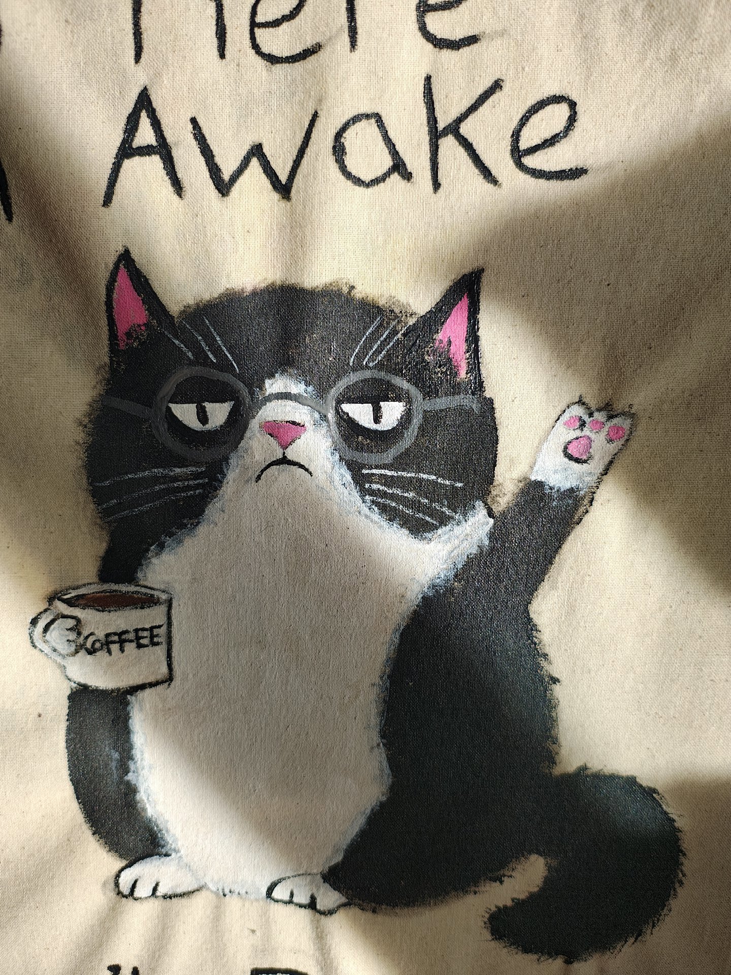 Canvas Tote Bag with cat, Unbranded, Medium, Excellent condition — preloved on SilentSale®