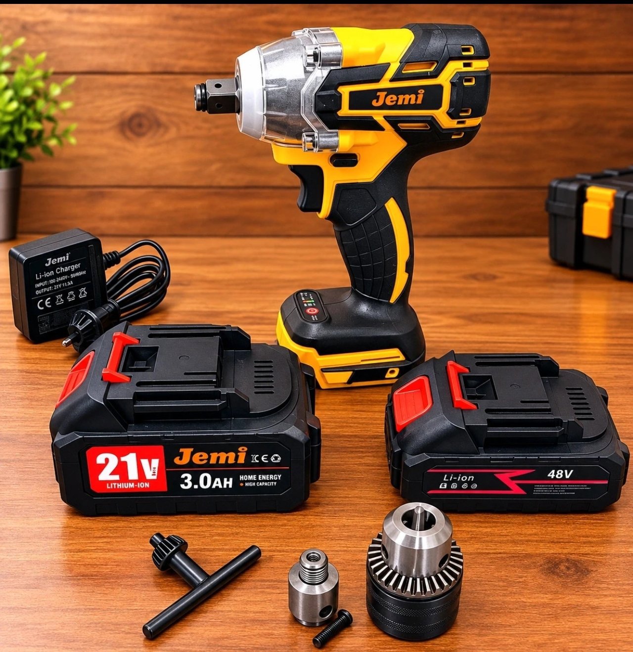 Jemi Cordless Impact Wrench Kit with 21V and 48V Batteries, Jemi, Medium, Excellent condition — preloved on SilentSale®