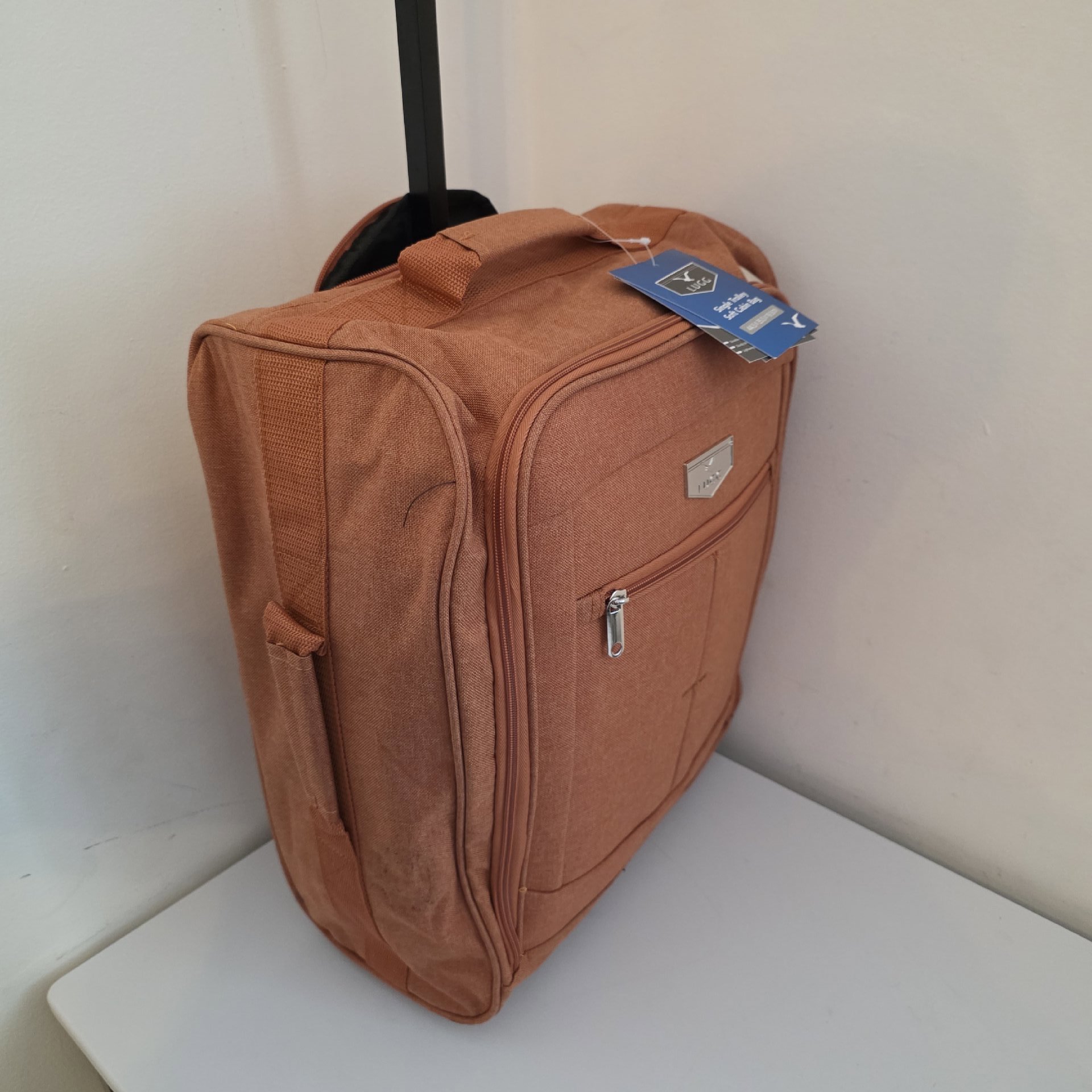 Lugg Brown Soft Fabric Travel Bag with Front Pocket, Lugg, Medium, New condition — preloved on SilentSale®