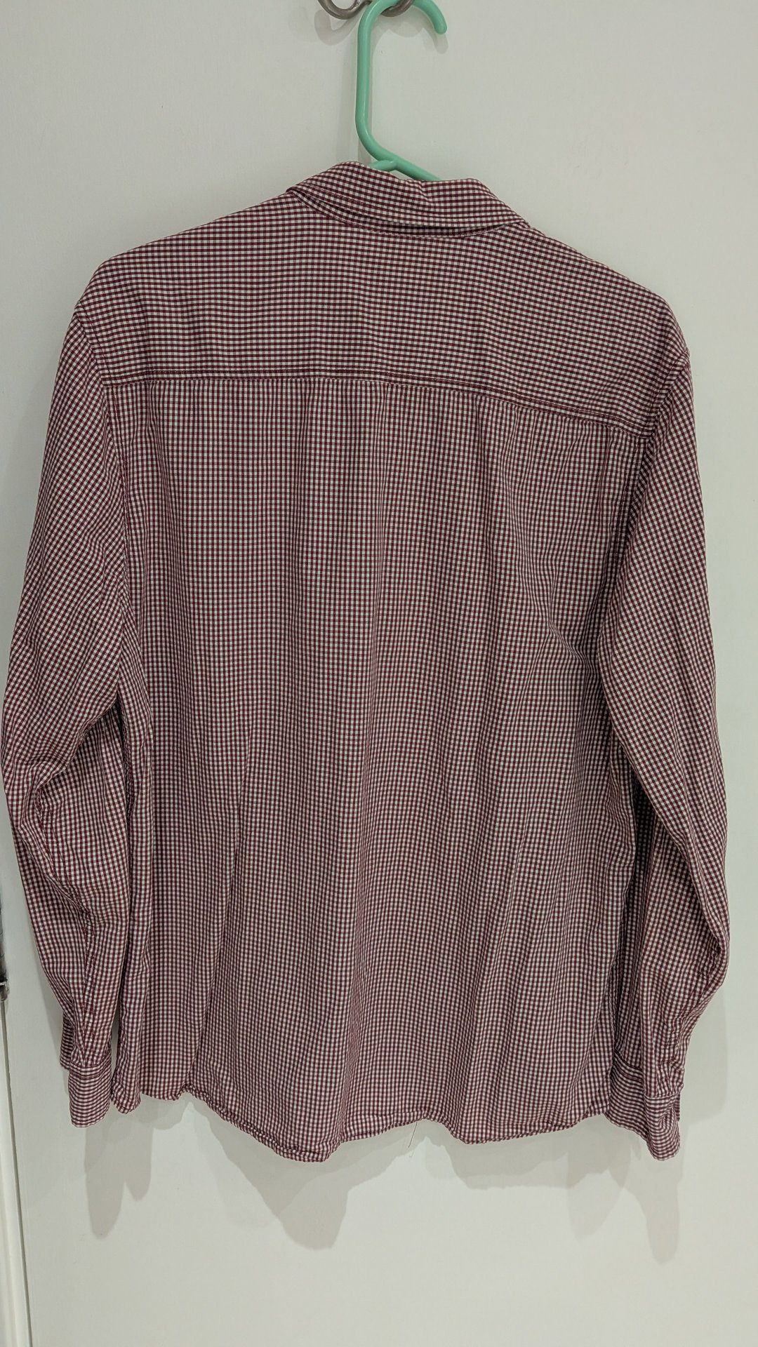 Size L Cedar Wood State burgundy and white gingham button-down shirt, Cedar Wood State, L, Excellent condition — preloved on SilentSale®