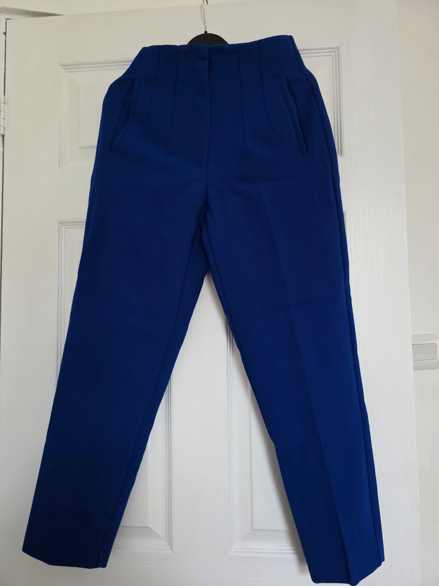 Zara Blue High-Waisted Trousers – Size S, Zara, S, Excellent condition — preloved on SilentSale®