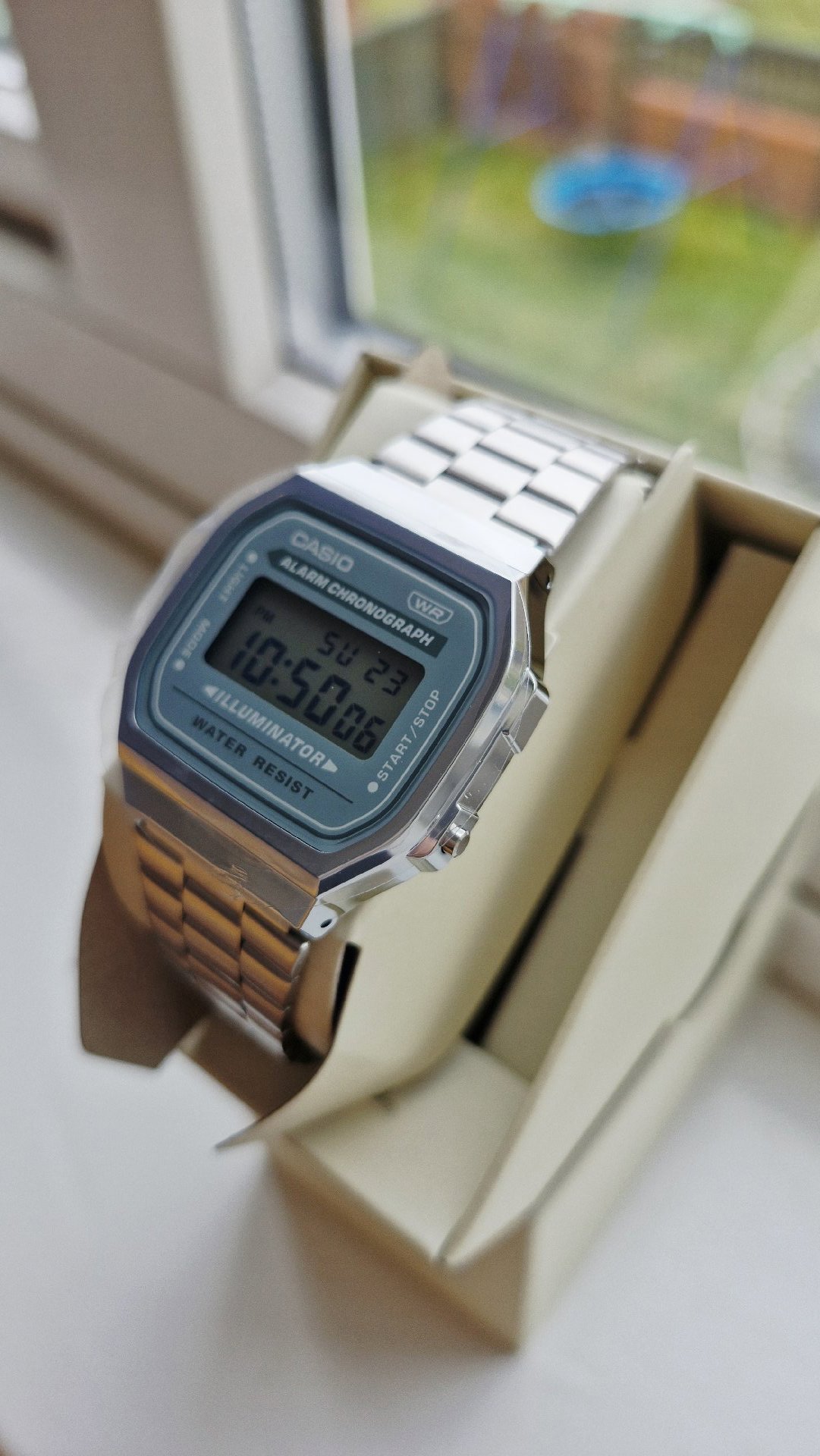Casio Vintage Alarm Chronograph Watch Silver Tone Stainless Steel , Casio, 38mm, New condition — preloved on SilentSale®