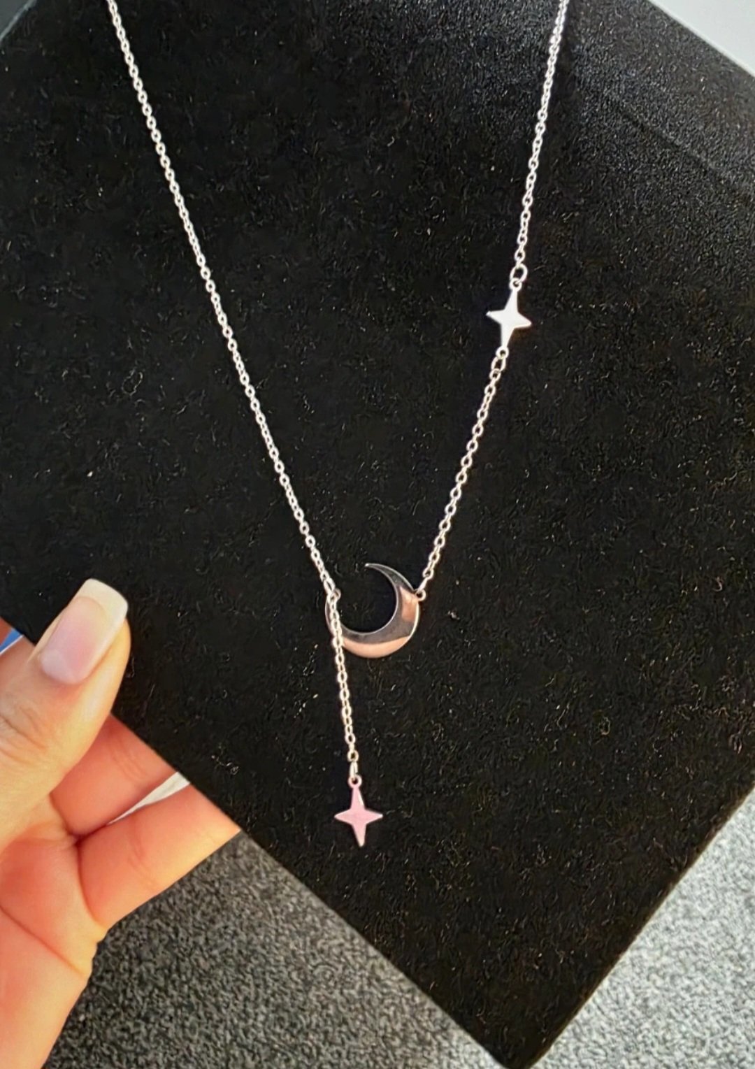Adjustable silver moon and star necklace , Unbranded, One Size, New condition — preloved on SilentSale®