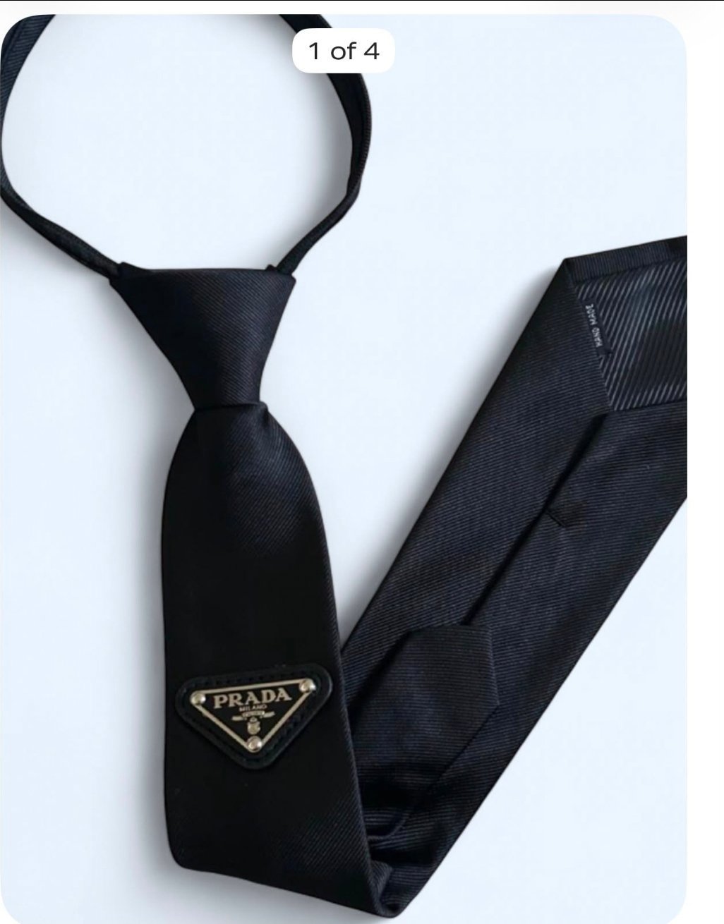  Black Logo Detail Silk Tie, Other, One Size, Excellent condition — preloved on SilentSale®