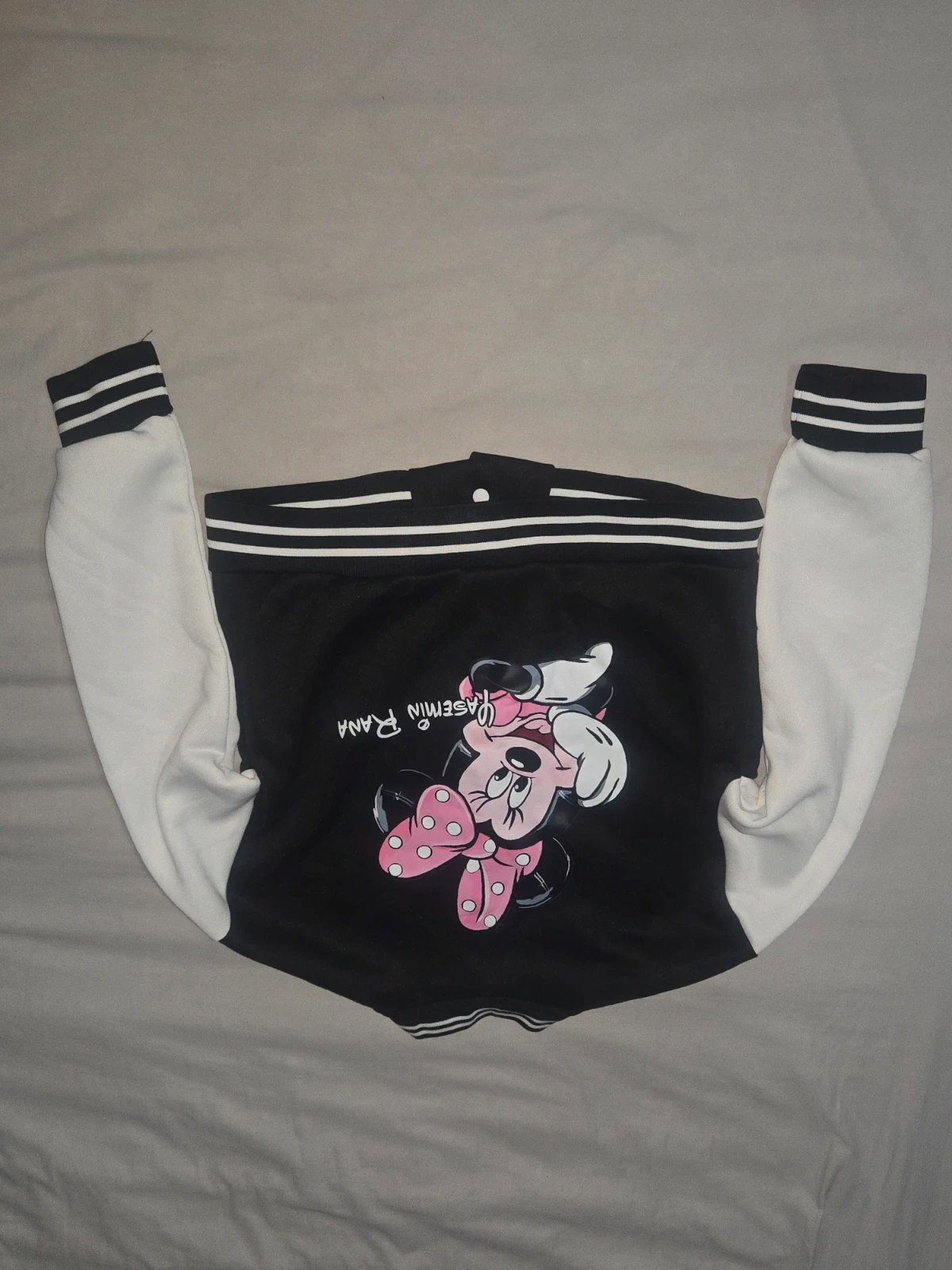 Minnie Mouse Black & White Varsity Jacket – 9–10 Years, Disney, 9 years, New condition — preloved on SilentSale®