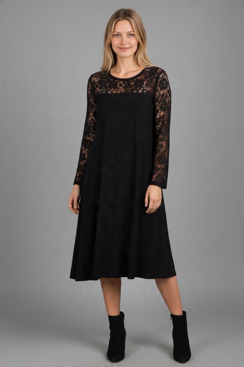 Anna Field Black Lace Sleeve Midi Dress – Size 26, Anna Field, 26, New condition — preloved on SilentSale®