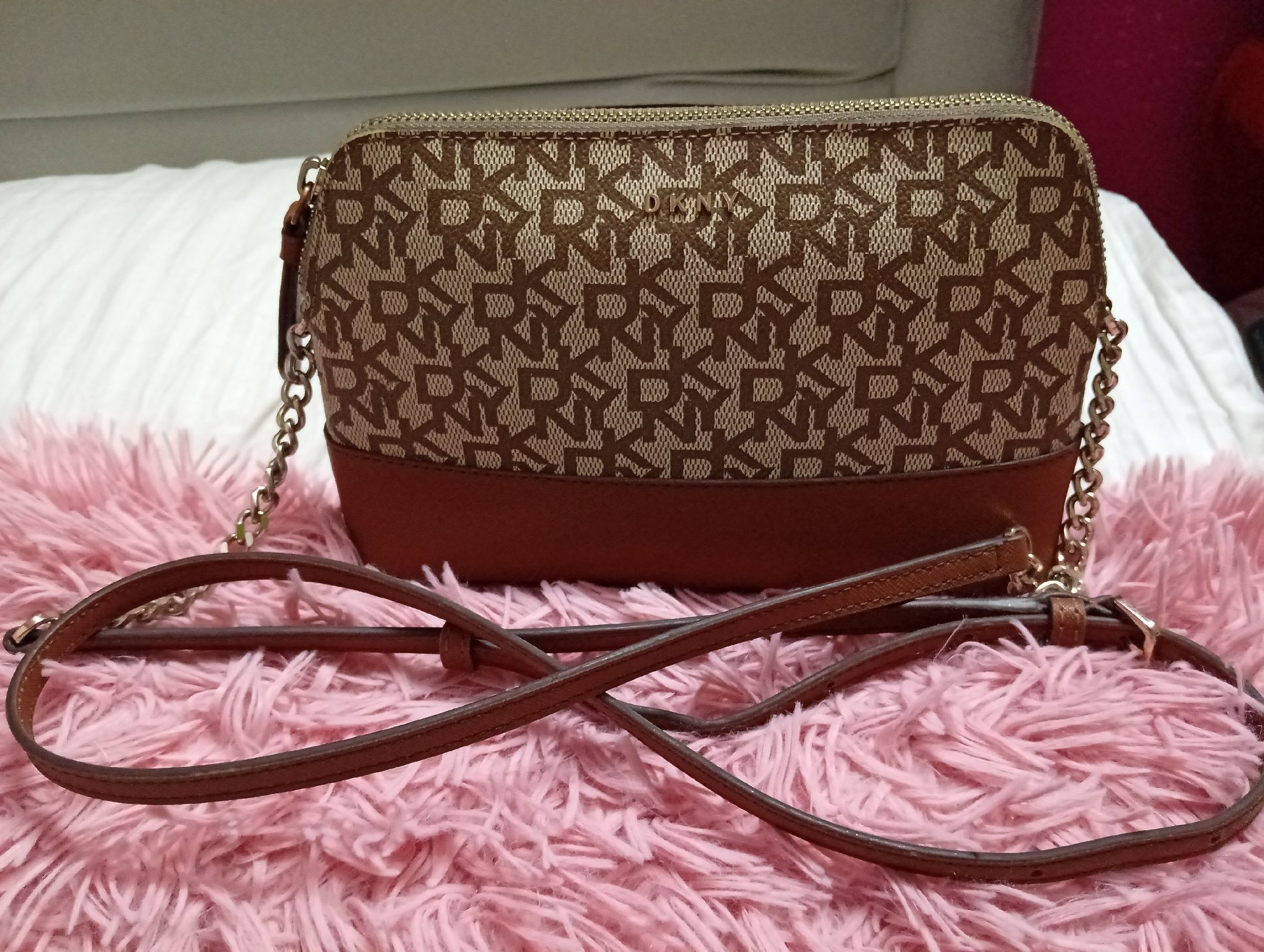 DKNY Brown Logo Crossbody Bag, DKNY, Mini, Excellent condition — preloved on SilentSale®
