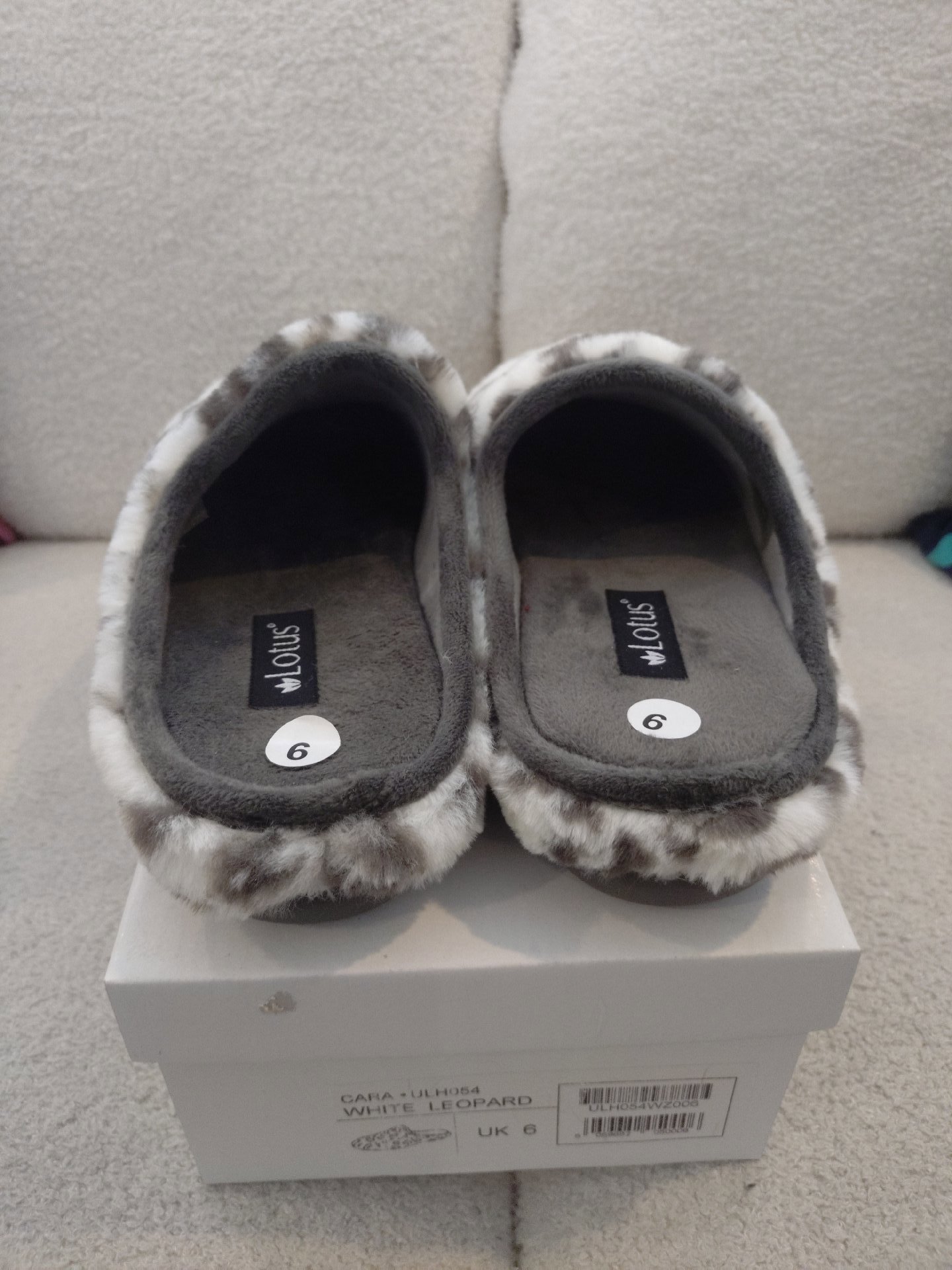 Lotus White Leopard Print Slippers – UK 6, Lotus, 6, New condition — preloved on SilentSale®