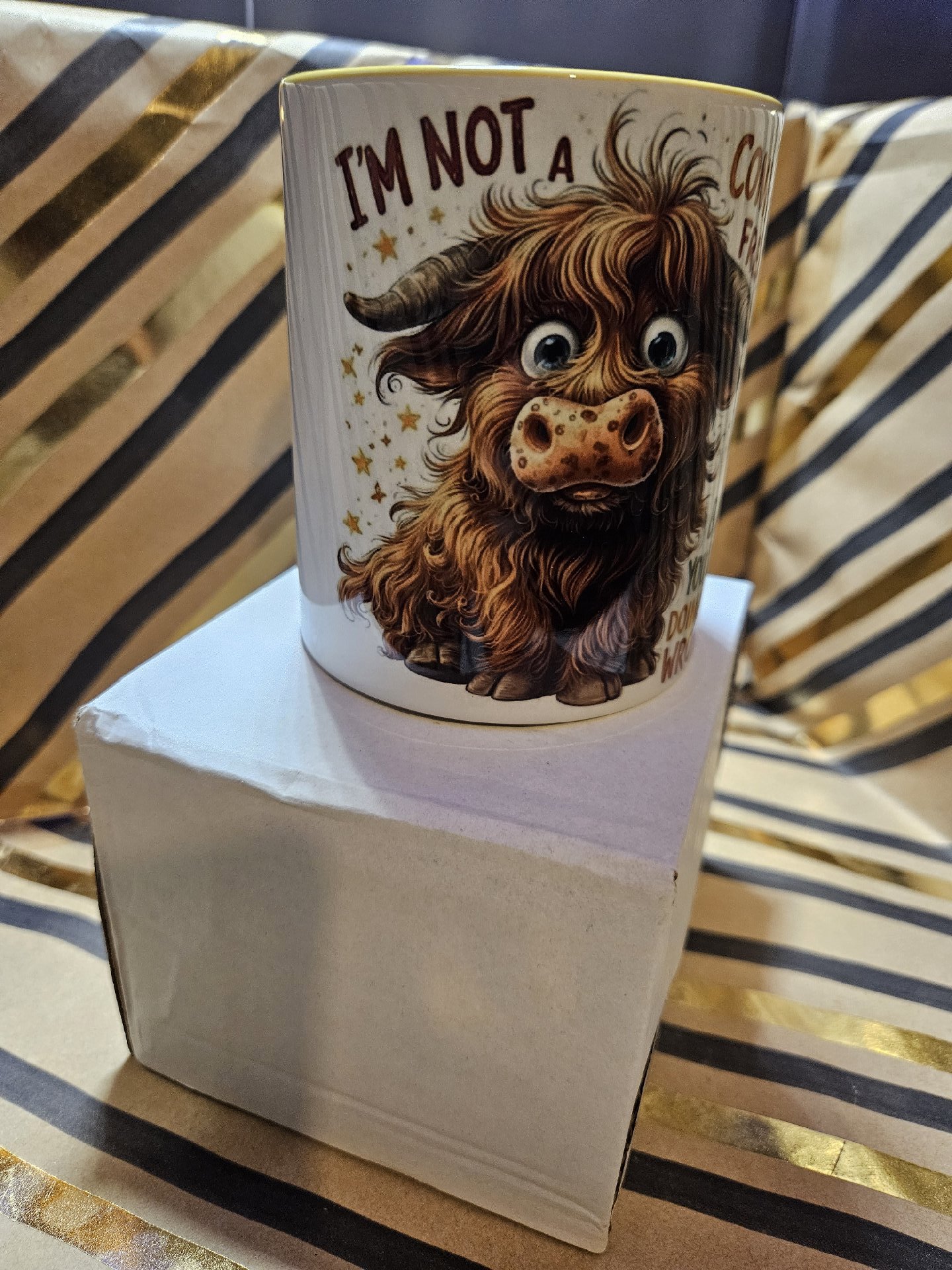 Ceramic Mug with Humorous Highland Cow Design, Unbranded, One Size, New condition — preloved on SilentSale®