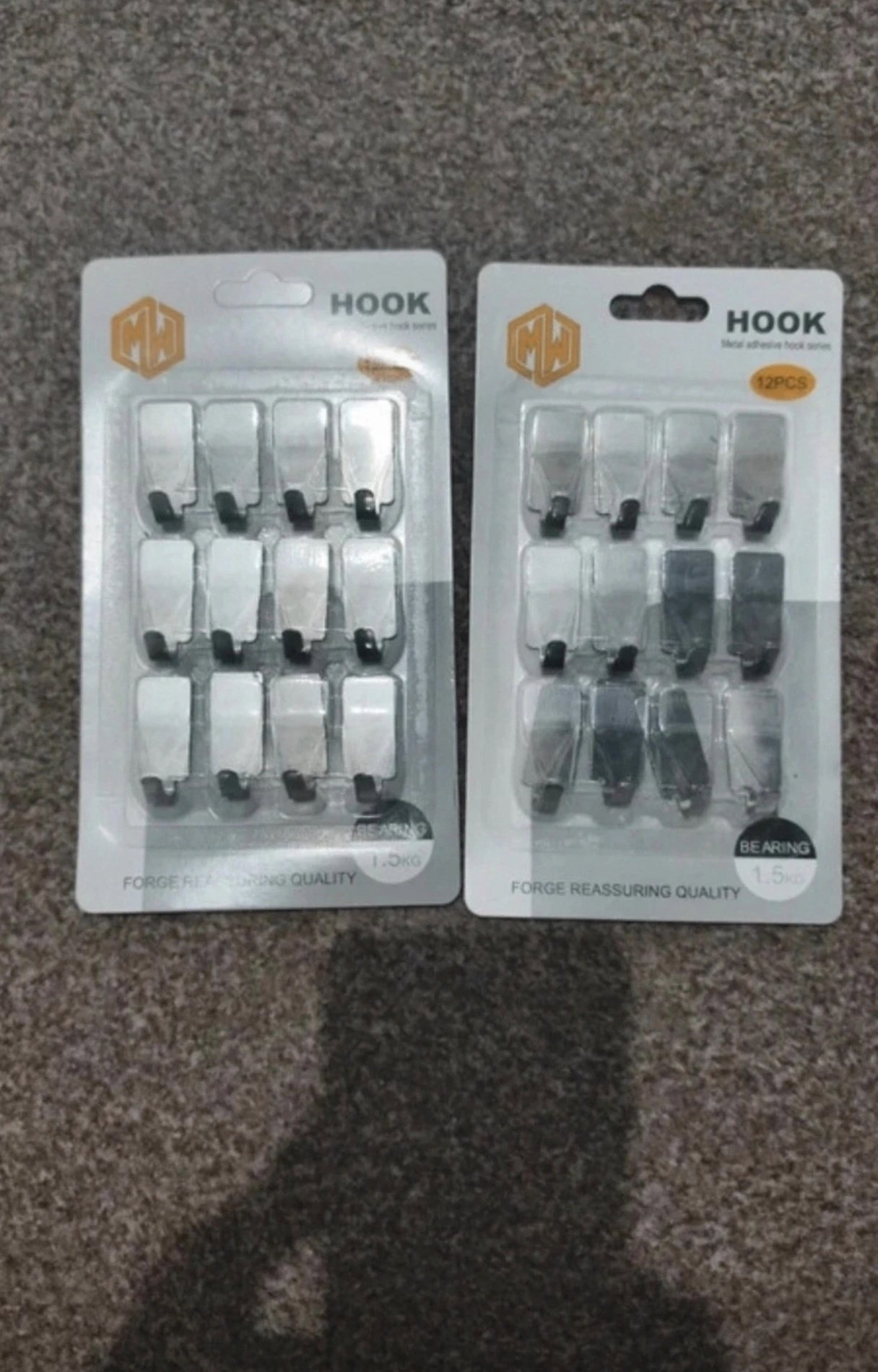 2 x 12 Pack  Metal Adhesive Wall Hooks, Unbranded, One Size, New condition — preloved on SilentSale®