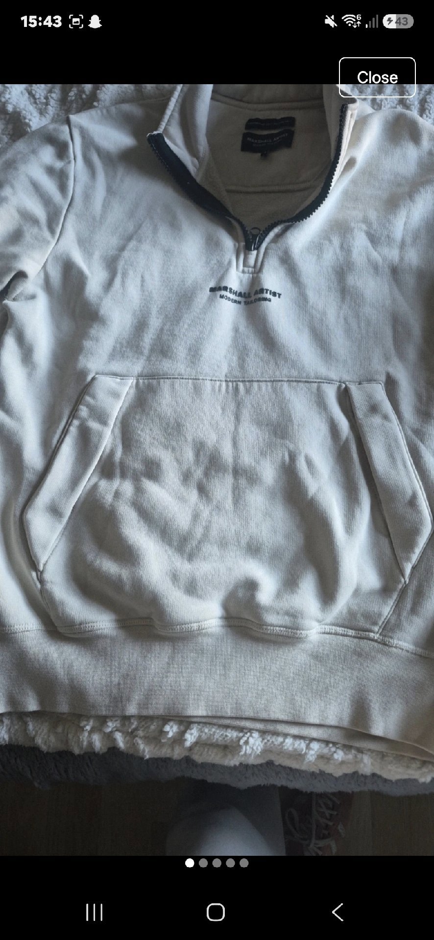Marshall Artist Cream Half Zip Sweatshirt, Marshall Artist, S, Excellent condition — preloved on SilentSale®