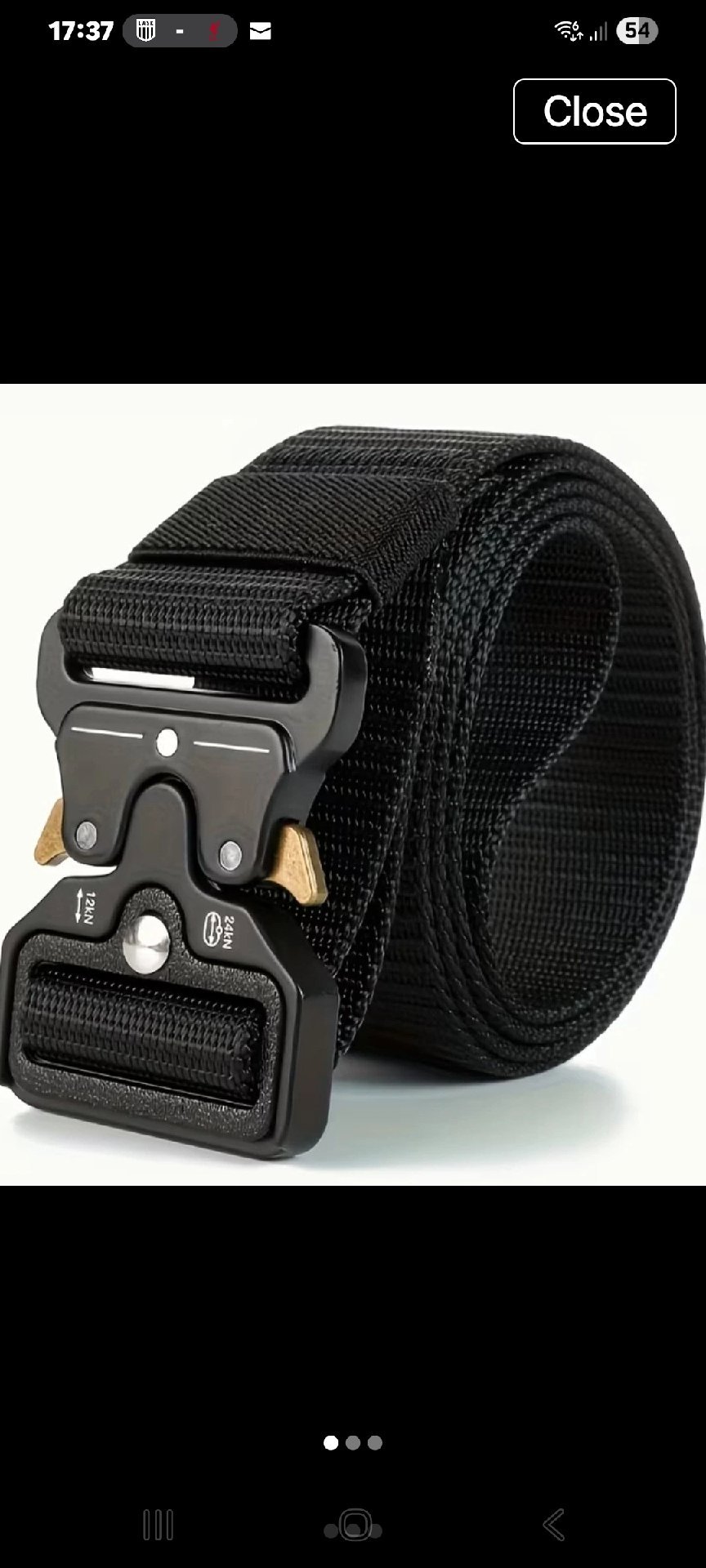Black Tactical Nylon Belt with Metal Bucklemen, Unbranded, 48", New condition — preloved on SilentSale®