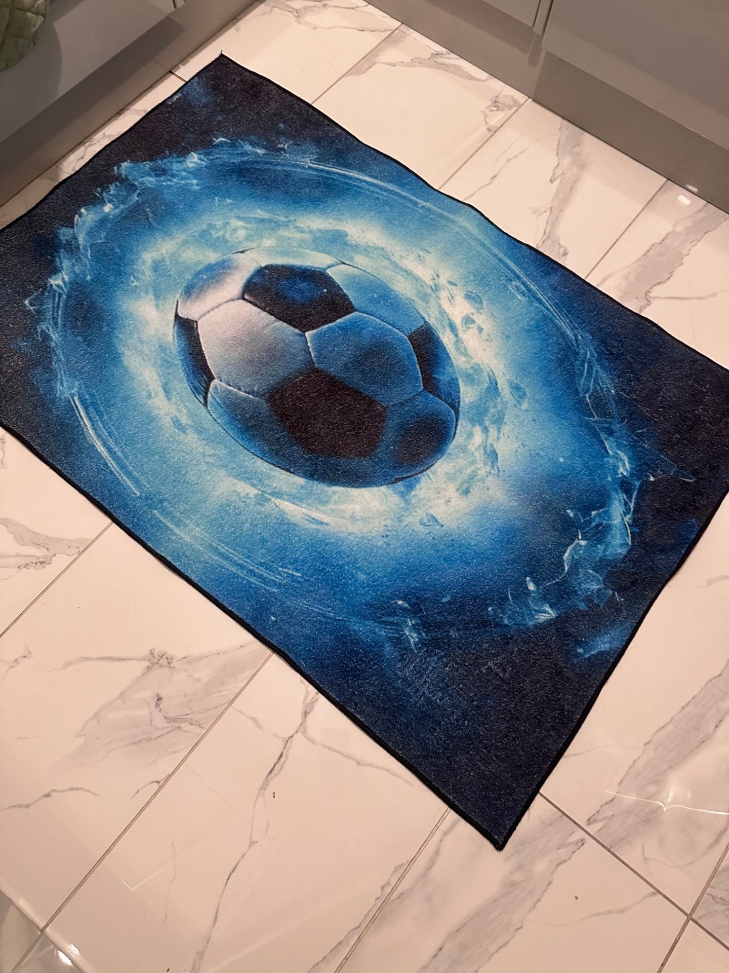 Blue Football Print Floor Rug, Unbranded, One Size, Excellent condition — preloved on SilentSale®