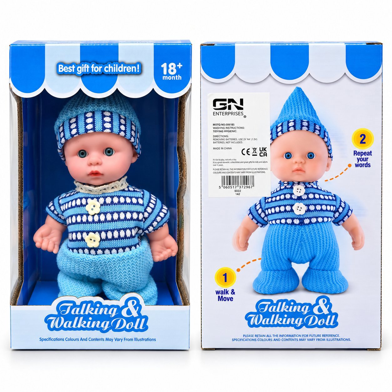 Talking & Walking Doll Blue Knit Outfit 18+ Months, GN Enterprises, 18 months, New condition — preloved on SilentSale®