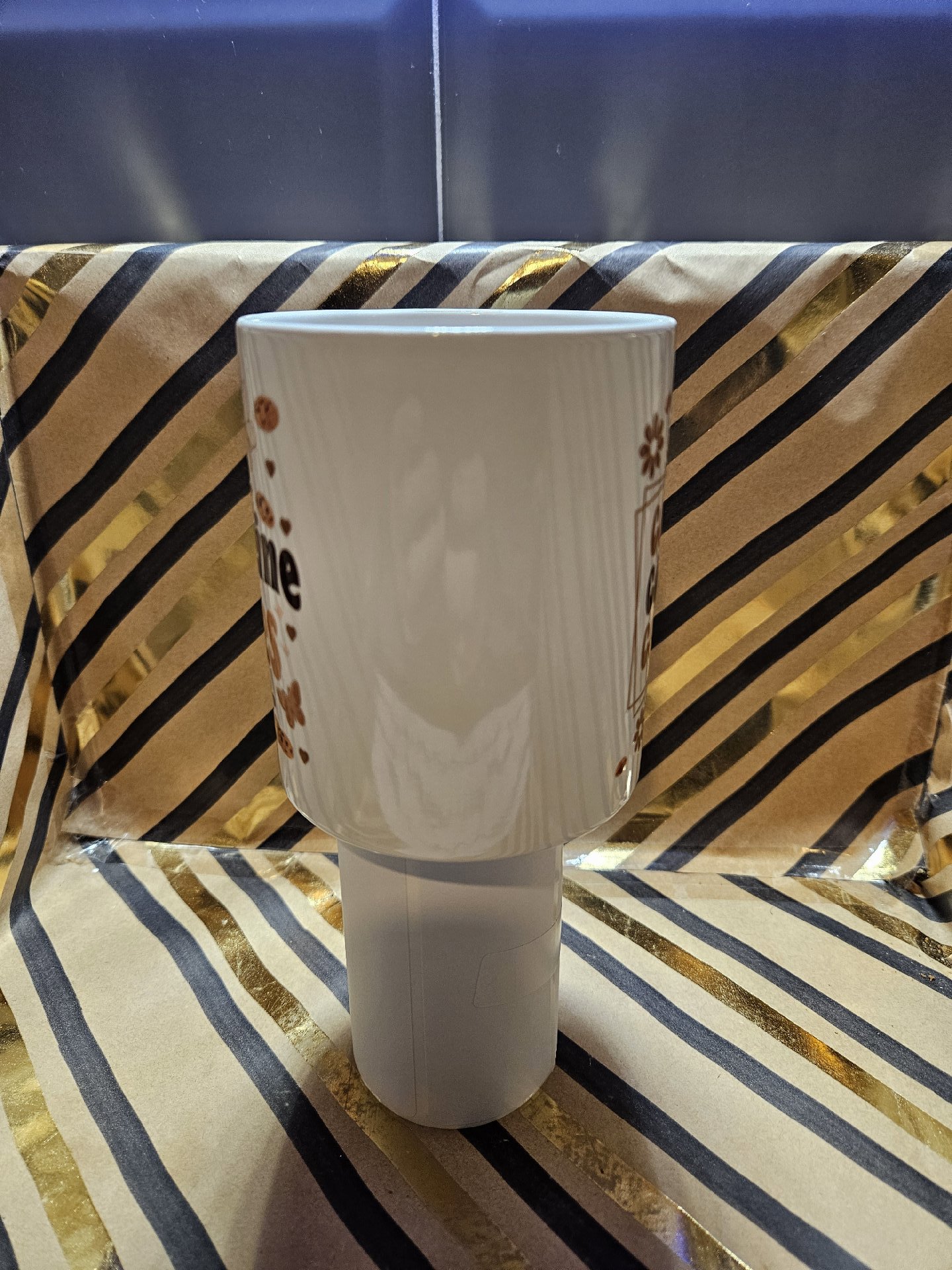 White Ceramic Coffee Mug with Coffee Text and Floral Design, Unbranded, One Size, New condition — preloved on SilentSale®