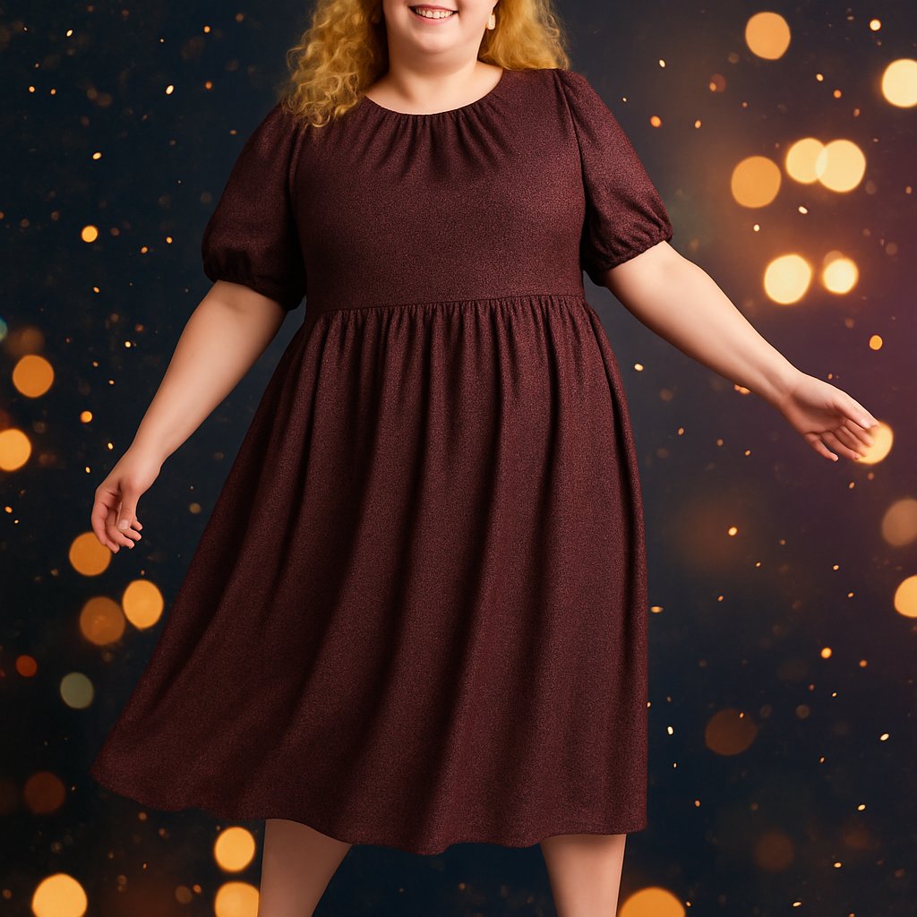 Rose Gold Glitter Knit Midi Dress OL617, Simply Be, 12, New condition — preloved on SilentSale®