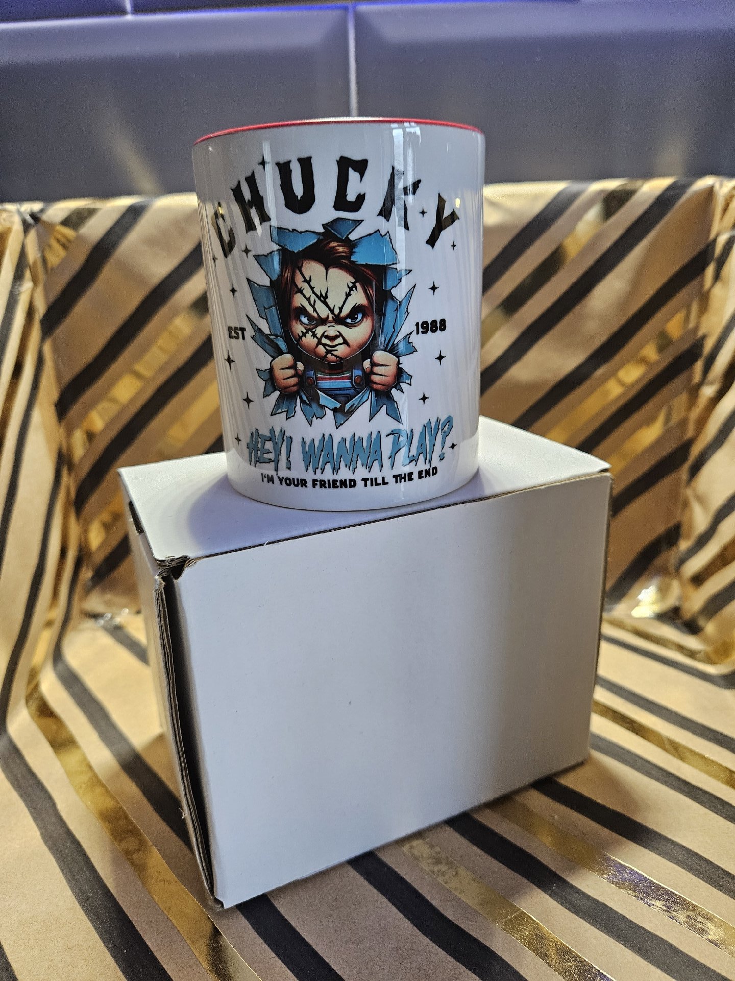 Chucky Horror Character Ceramic Mug with Red Handle, Unbranded, One Size, New condition — preloved on SilentSale®