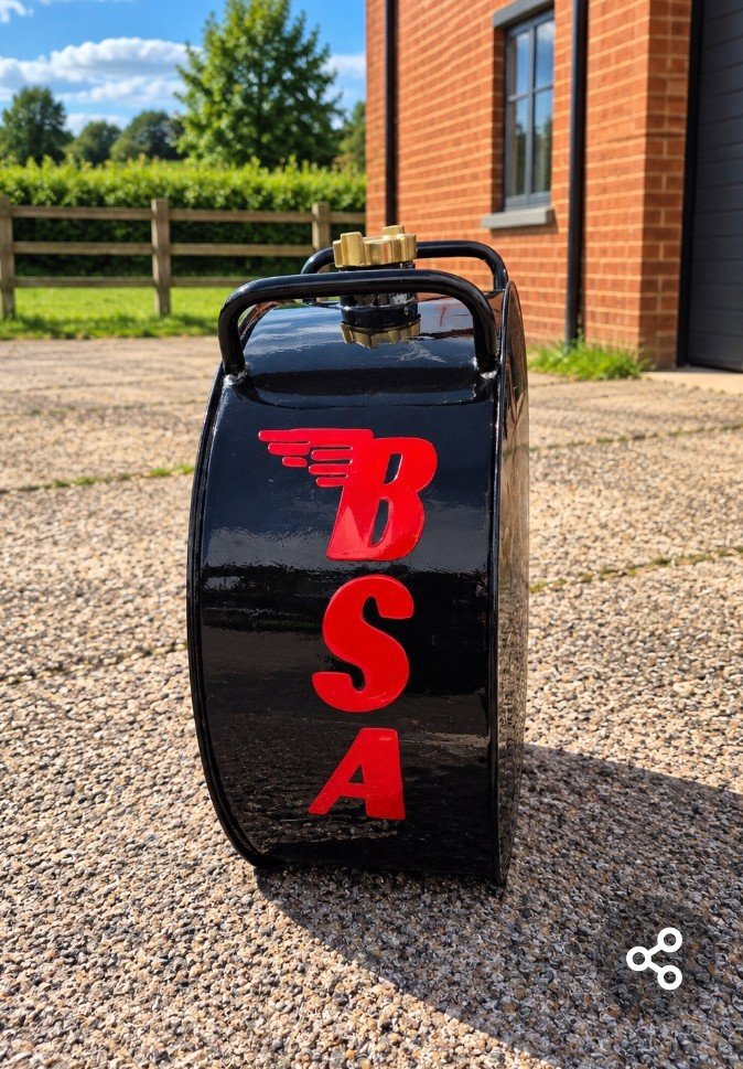 New Reproduction BSA Black Metal Petrol Can – Garage, Mancave Decor, BSA, Large, New condition — preloved on SilentSale®