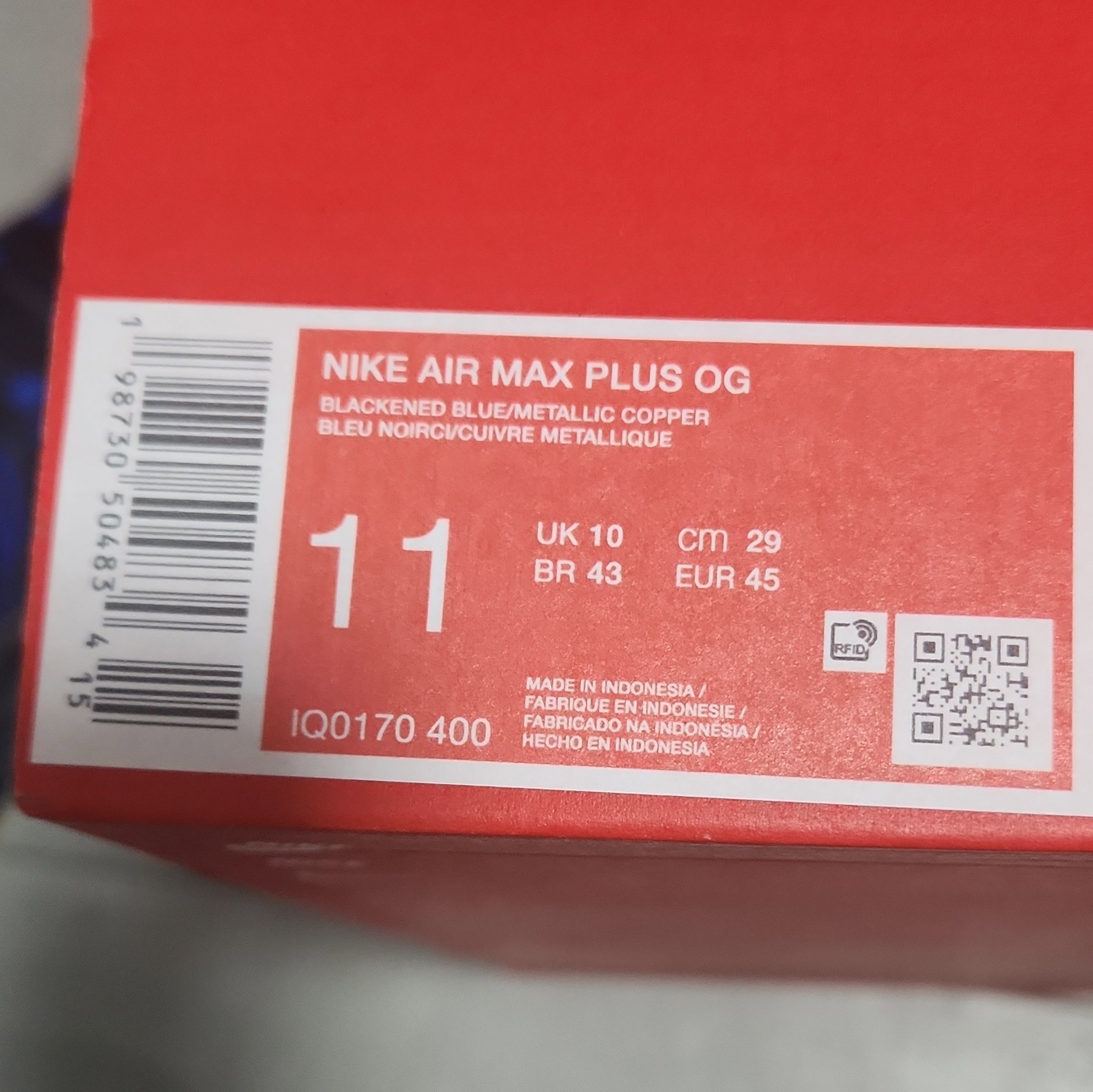 Nike Air Max Plus OG Blackened Blue Trainers – UK 10, Nike, 10, New condition — preloved on SilentSale®
