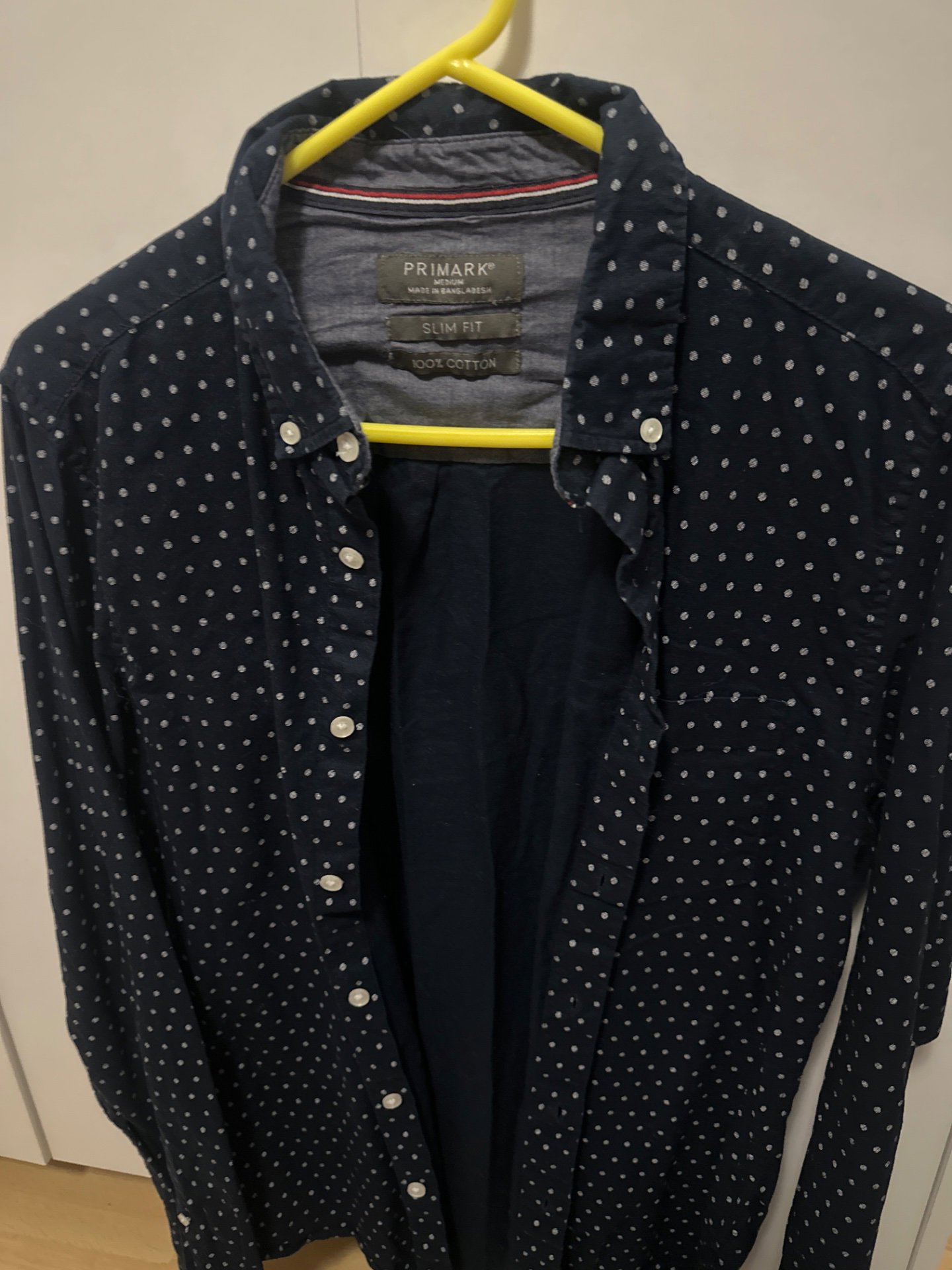 Jack & Jones Navy Slim Fit Shirt with White Dot Pattern – Size M, Primark, M, Excellent condition — preloved on SilentSale®