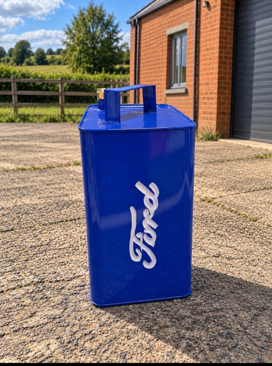 New Reproduction Ford Cosworth Blue Metal Petrol Can – Garage, Mancave Decor, Ford, Large, New condition — preloved on SilentSale®