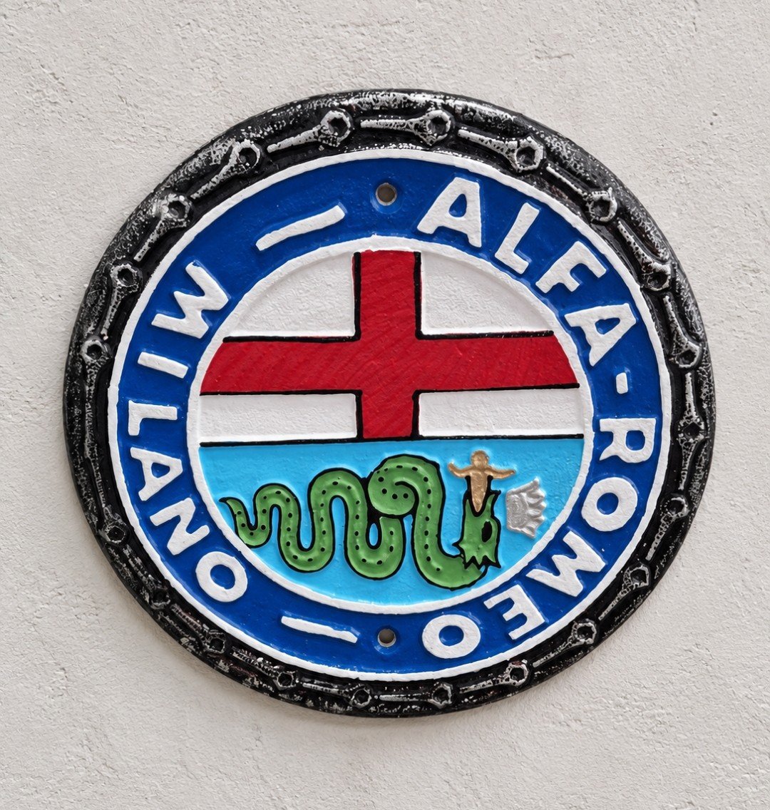 New Reprodcution Iron Alfa Romeo Wall Sign Man Cave Garage Gift, Alfa Romeo, Small, New condition — preloved on SilentSale®