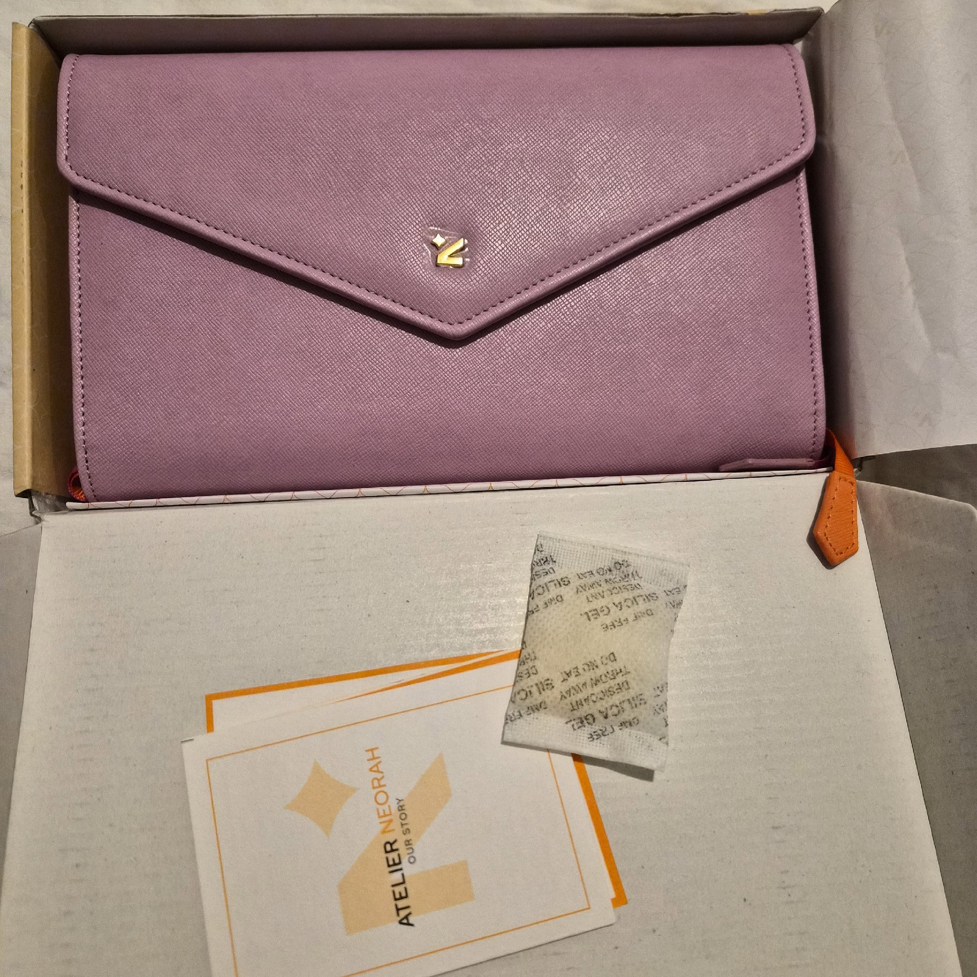 Atelier Neorah Lilac Envelope Clutch Bag, Atelier Neorah, Medium, Like New condition — preloved on SilentSale®