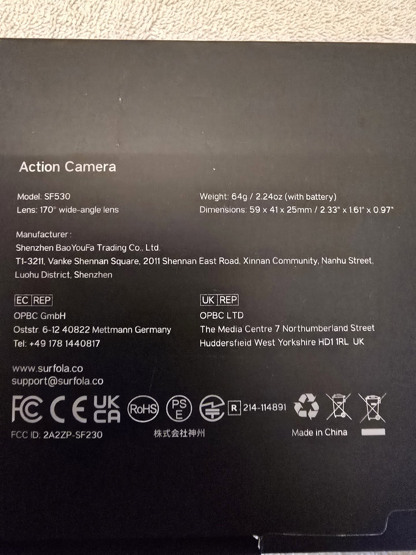 Surfola SF530 Action Camera with Accessories, Surfola, One Size, New condition — preloved on SilentSale®