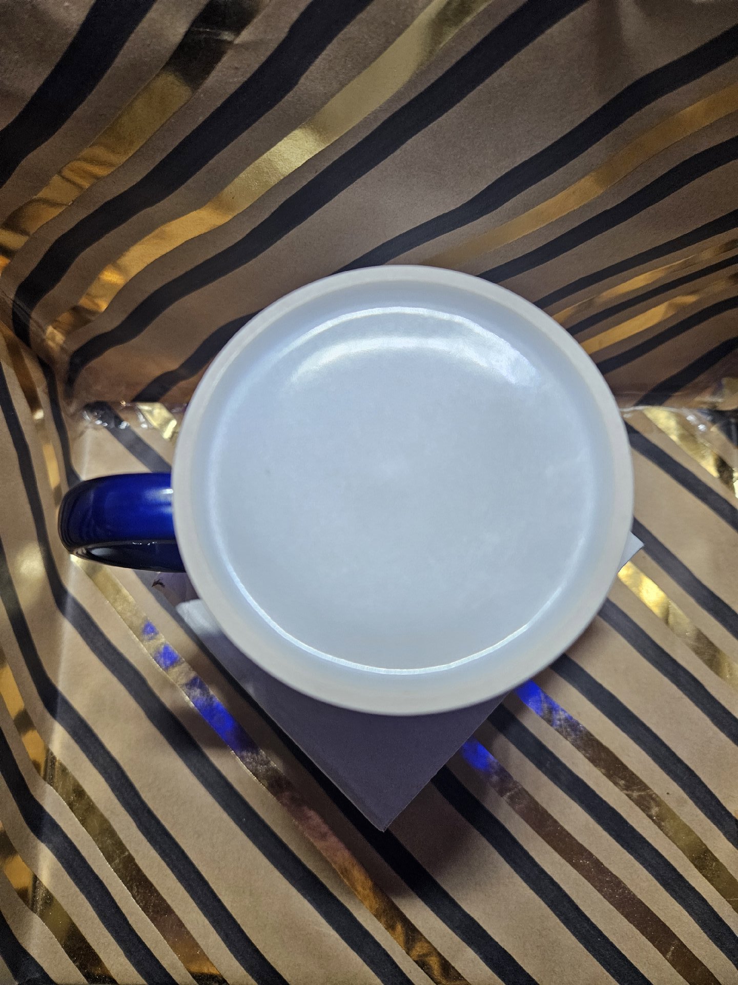 Novelty Skeleton Quote Ceramic Mug with Blue Interior and Handle, Unbranded, One Size, New condition — preloved on SilentSale®