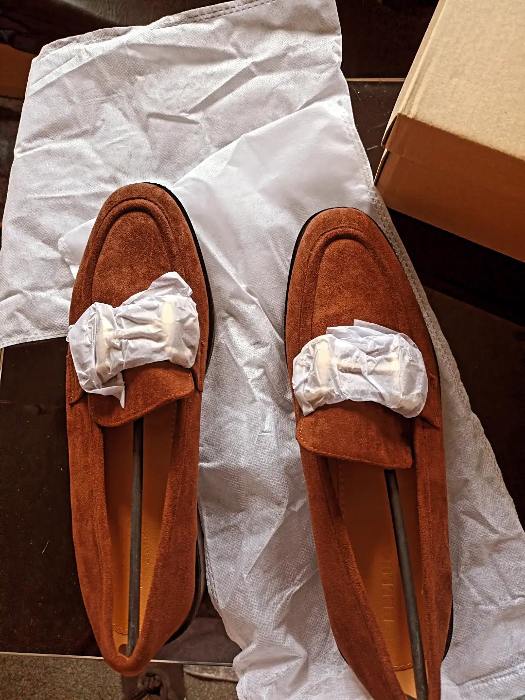 Brown Suede Loafers with Gold Buckle – Size 38, Buckle, 38, Excellent condition — preloved on SilentSale®