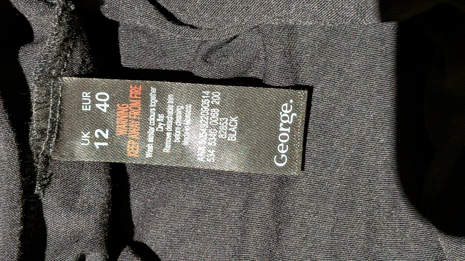 UK Size 12 EUR 40 George Black Chiffon Asymmetric Frill Top, George, 12, Excellent condition — preloved on SilentSale®
