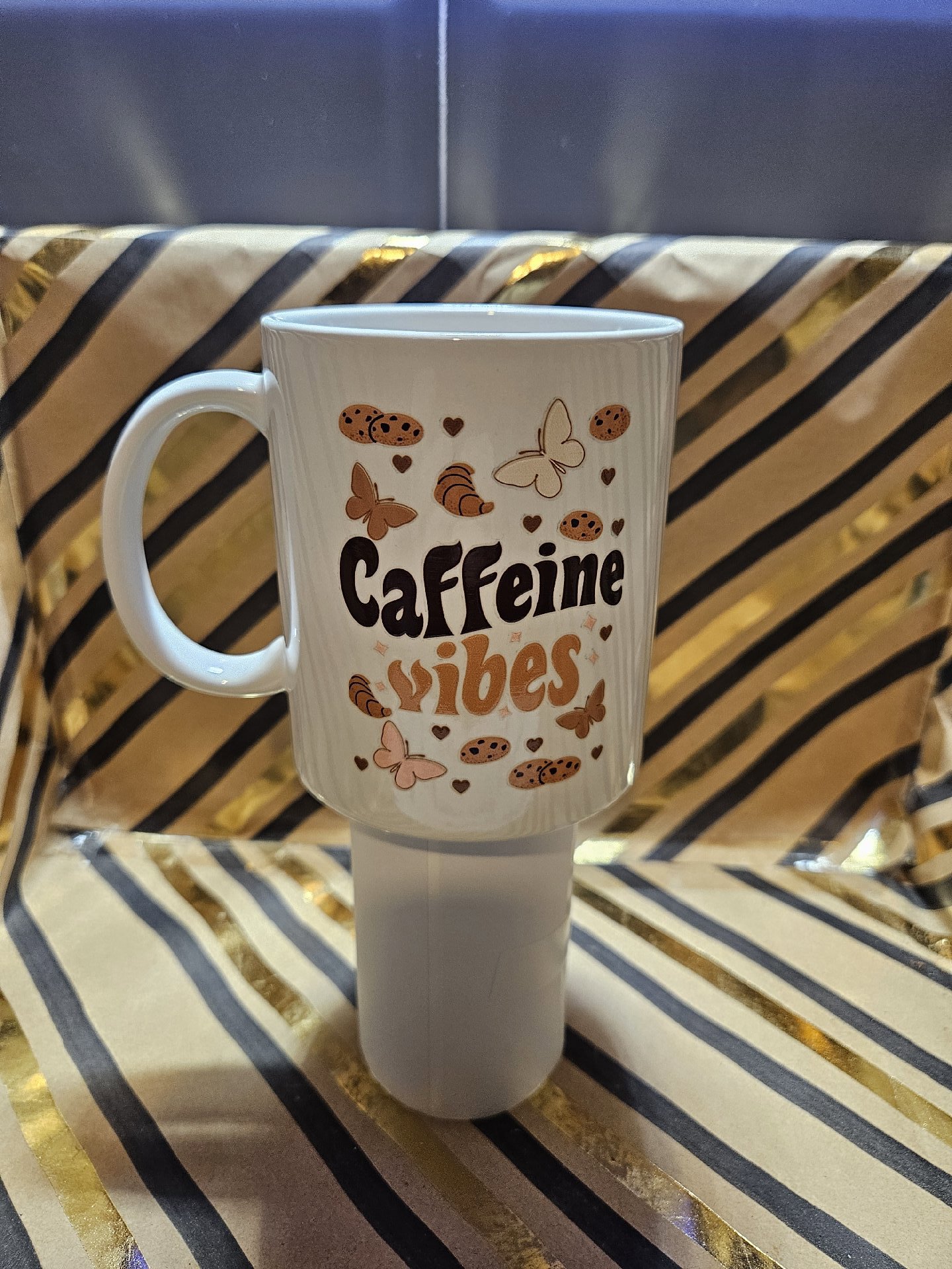 White Ceramic Coffee Mug with Coffee Text and Floral Design, Unbranded, One Size, New condition — preloved on SilentSale®