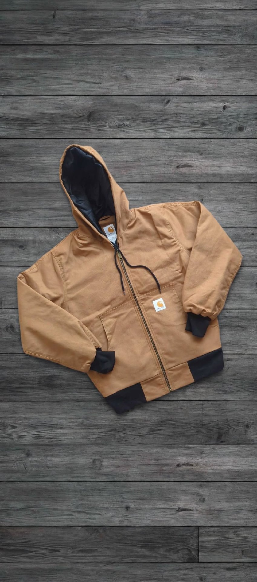 Carhartt Brown Hooded Work Jacket, Carhartt, s, Like New condition — preloved on SilentSale®