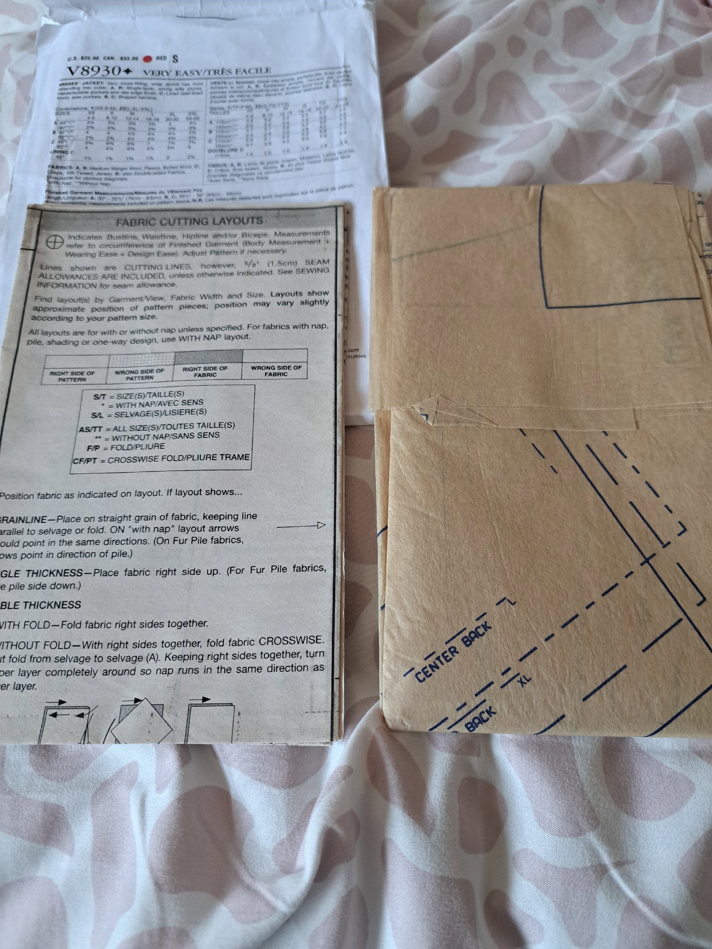 McCall PatternMisses' Jacket-L-XL-XXL, McCall Pattern, Small (up to A4), Excellent condition — preloved on SilentSale®