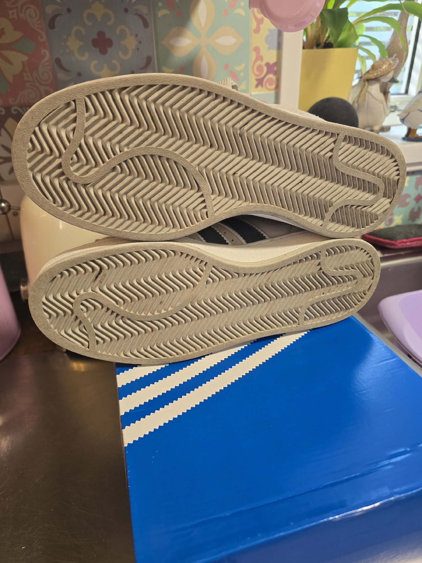 Adidas Campus Suede Trainers Grey with Black Stripes – UK 9, Adidas, 9, Excellent condition — preloved on SilentSale®