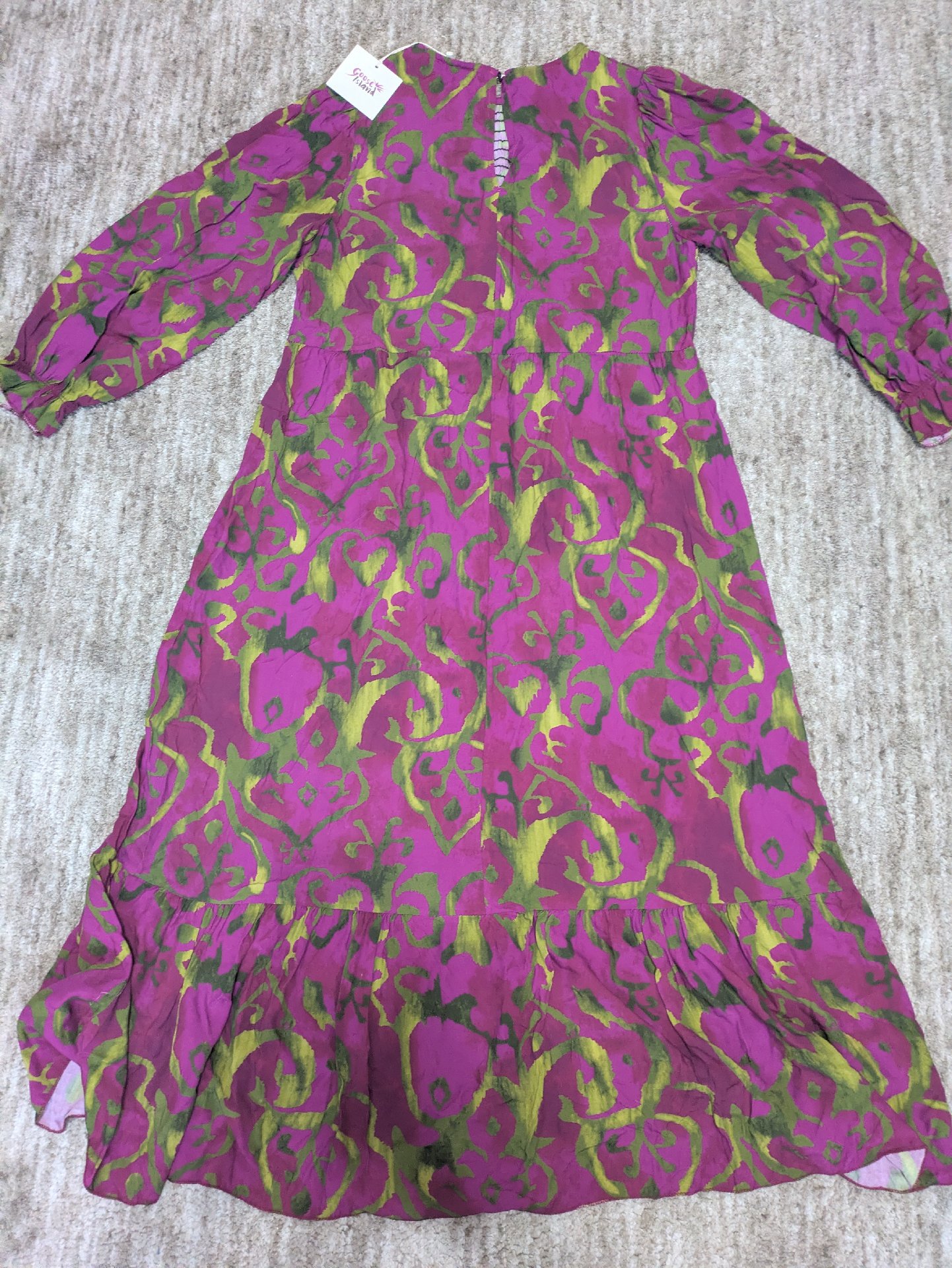 Goose Island Purple Green Patterned Long Sleeve Dress, Goose Island, 10, New condition — preloved on SilentSale®