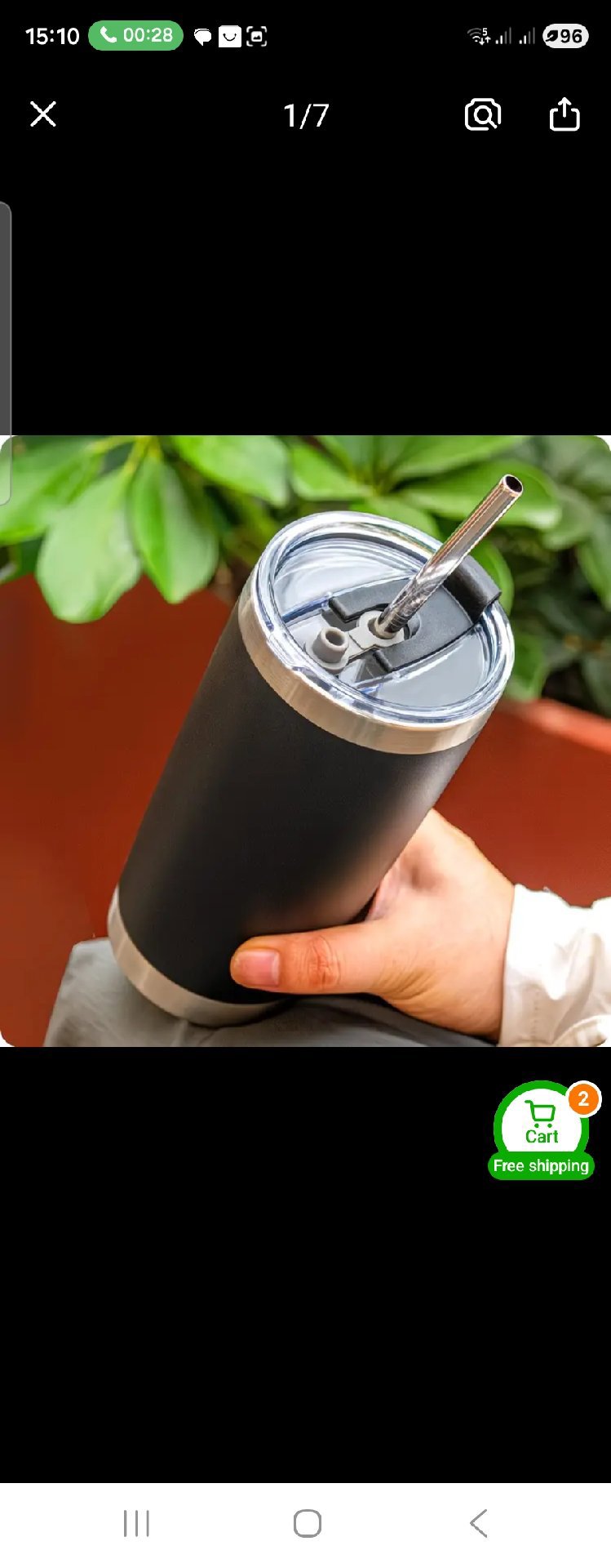 Stainless Steel Tumbler Lid Replacement Set with Straw, Unbranded, Small, New condition — preloved on SilentSale®