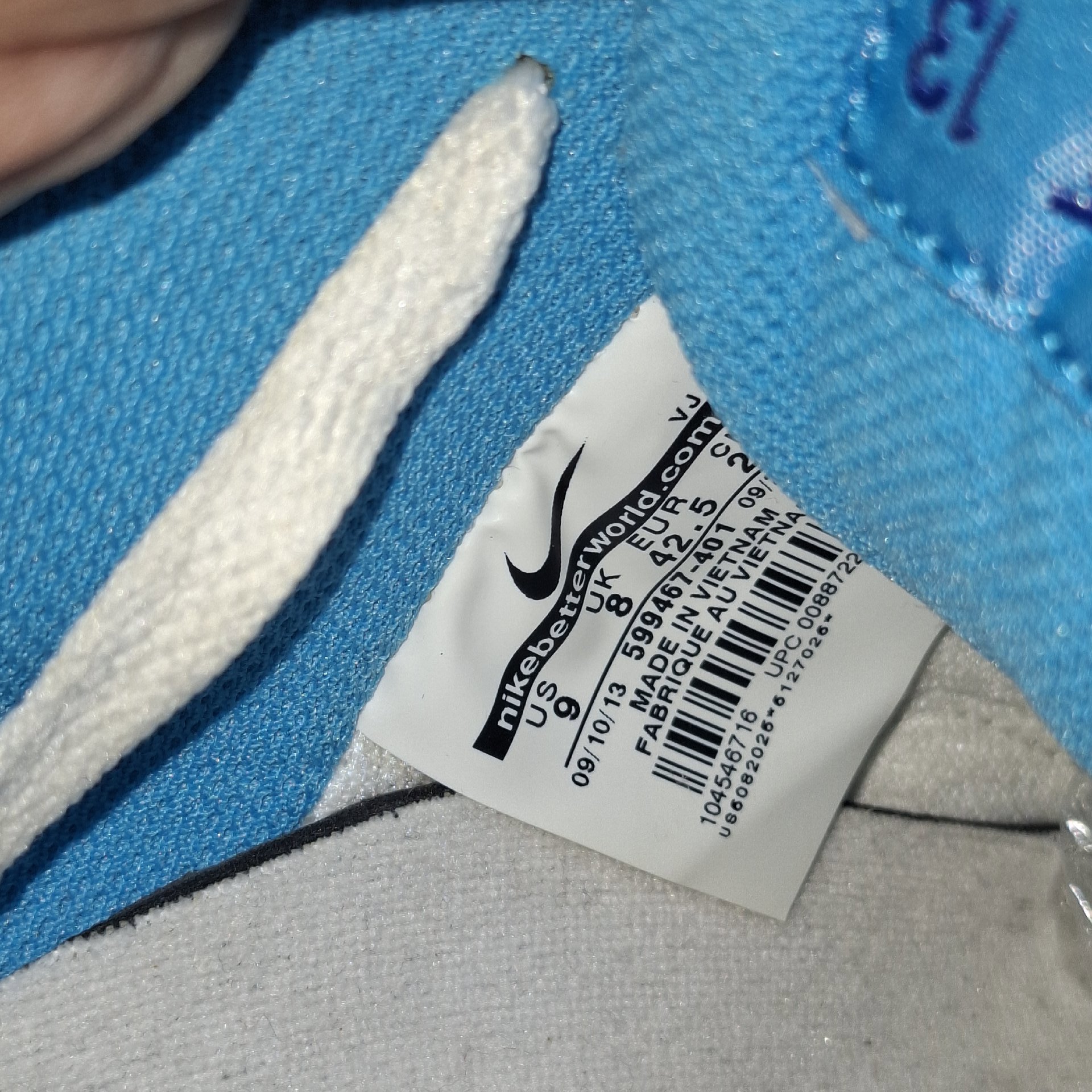 Nike Air Flight 2013 White Blue Trainers UK 8, Nike, 8, Good condition — preloved on SilentSale®