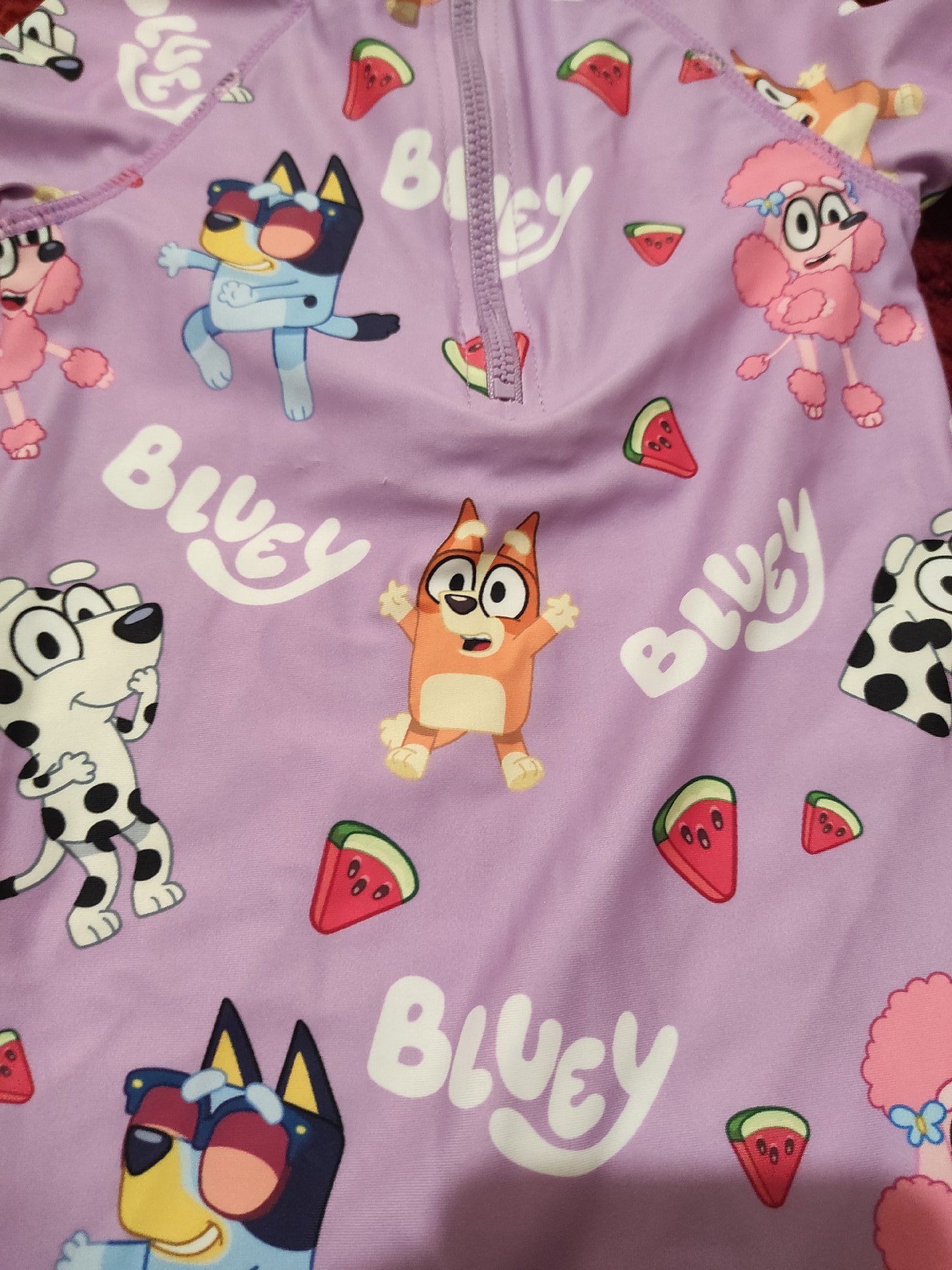 Bluey Purple Character Print Baby Swimsuit, Nutmeg, 12-18M, Excellent condition — preloved on SilentSale®
