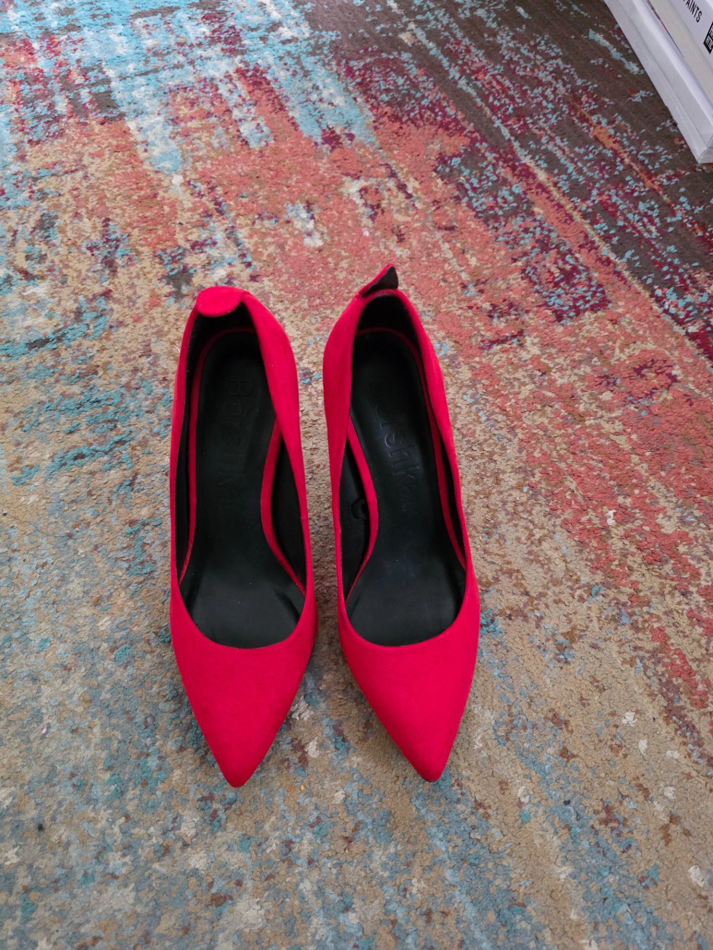 Red Suede Bershka Effect High Heel Court Shoes, Bershka, 4, Excellent condition — preloved on SilentSale®