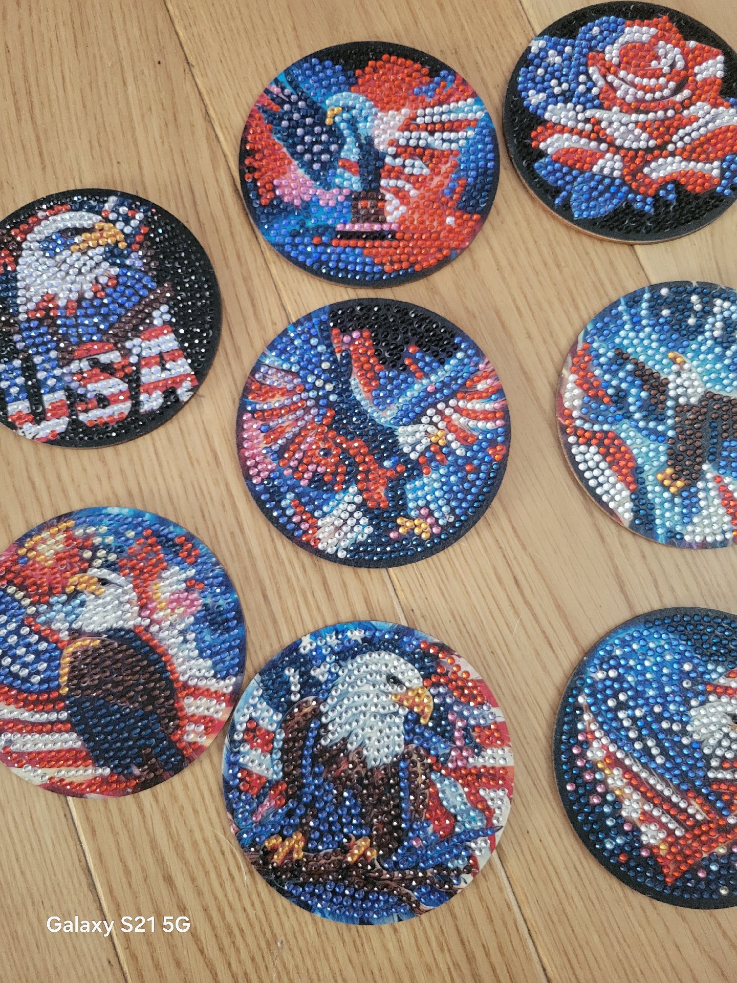 Usa themed diamond art coasters , Handmade, One Size, New condition — preloved on SilentSale®