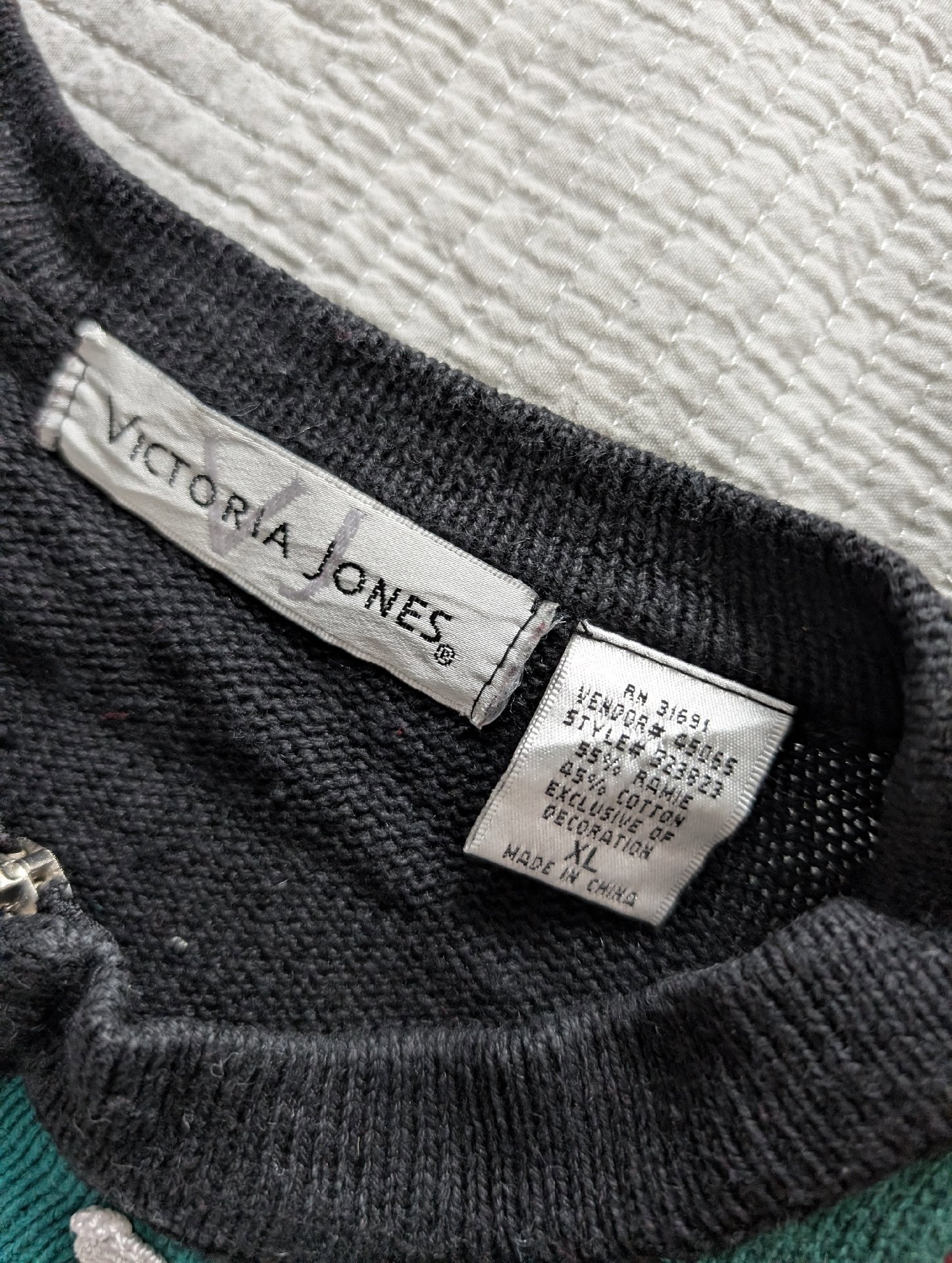 Victoria Jones Christmas Patterned Zip Cardigan Sweater XL, Victoria Jones, XL, Excellent condition — preloved on SilentSale®