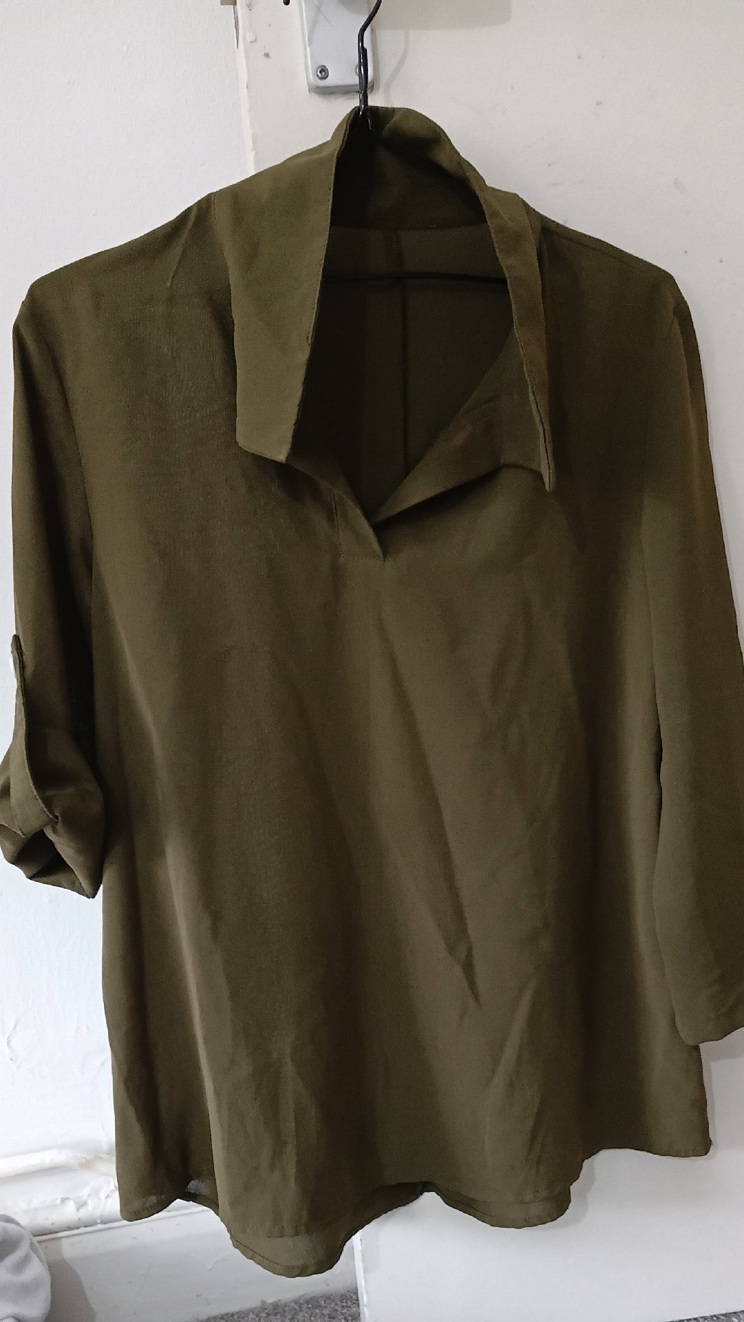 Two Collared Blouses in Blue and Olive Green, Shein, M, Excellent condition — preloved on SilentSale®