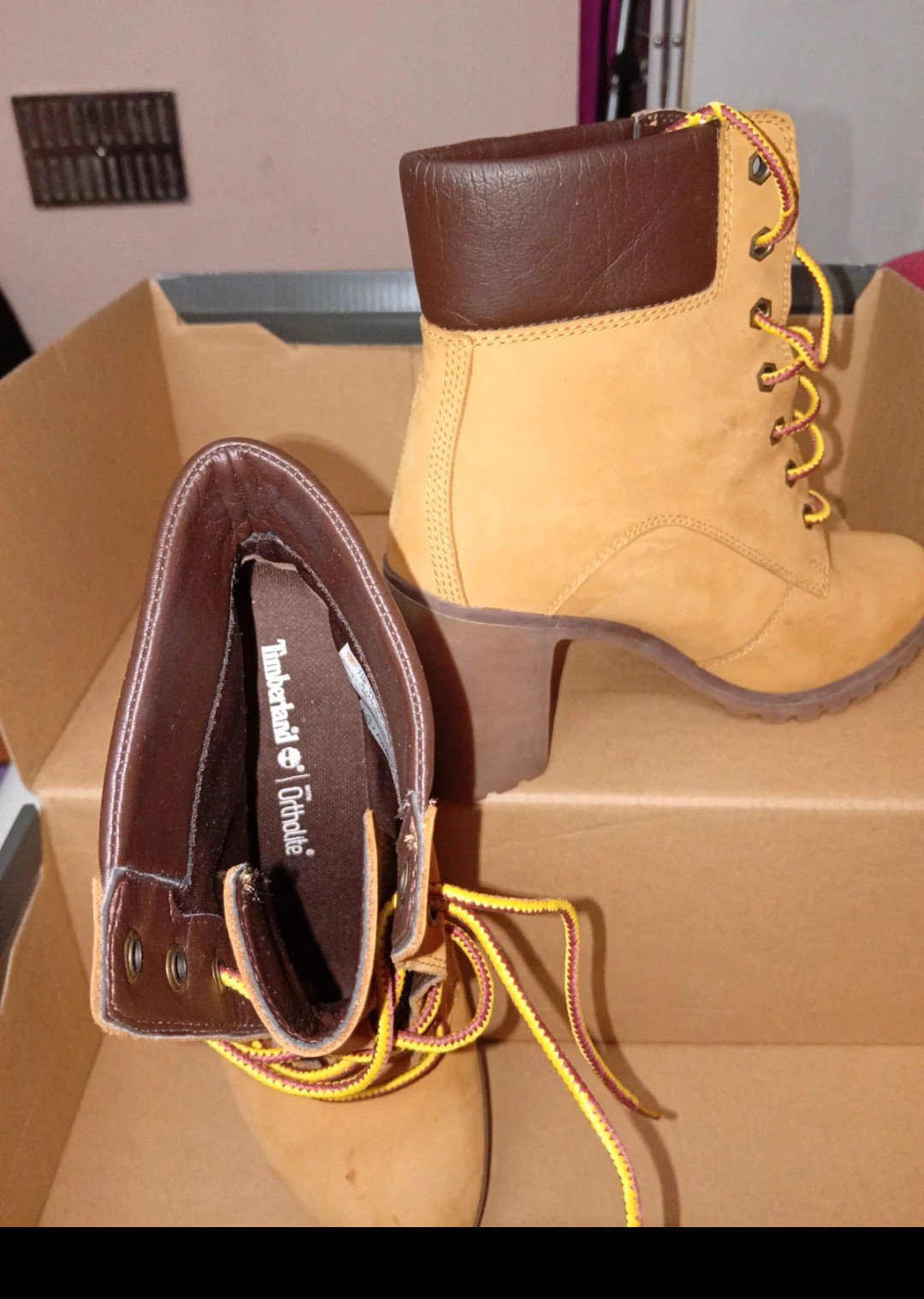 Timberland Brown Nubuck Heeled Ankle Boots, Timberland, 5.5, Like New condition — preloved on SilentSale®