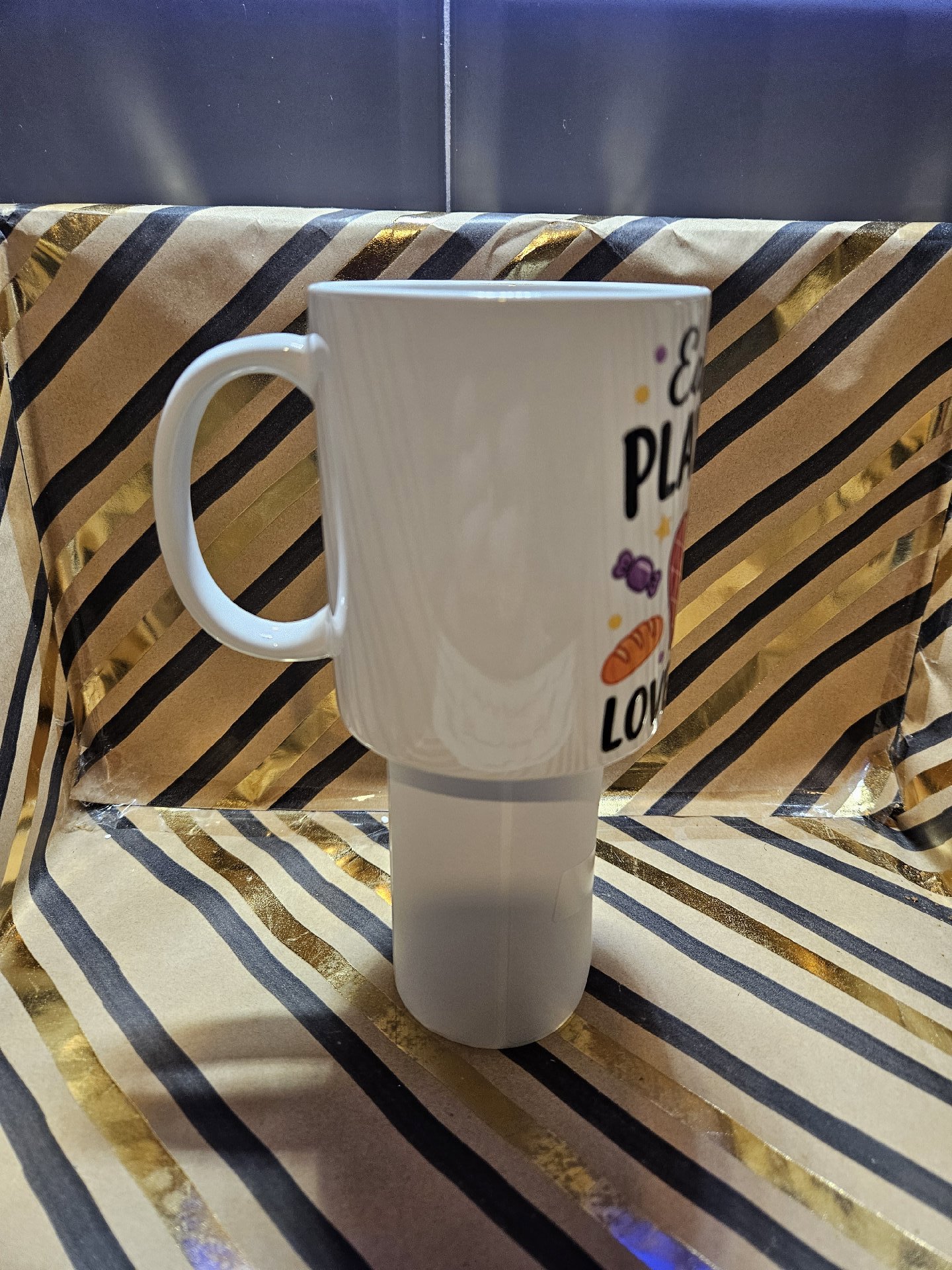 Ceramic Mug with 'Eat Well Play Often Love Always' Print, Unbranded, One Size, New condition — preloved on SilentSale®