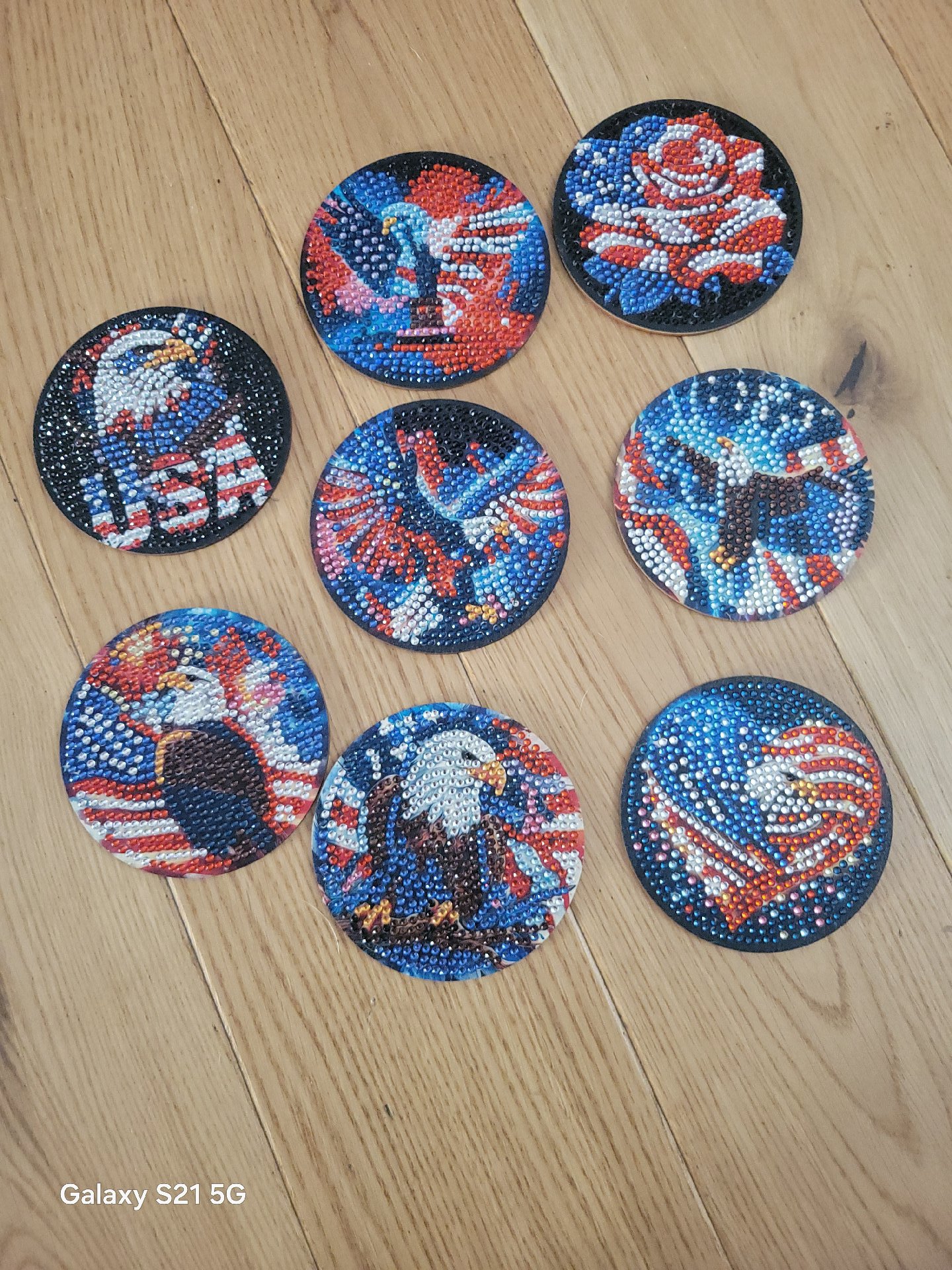 Usa themed diamond art coasters , Handmade, One Size, New condition — preloved on SilentSale®